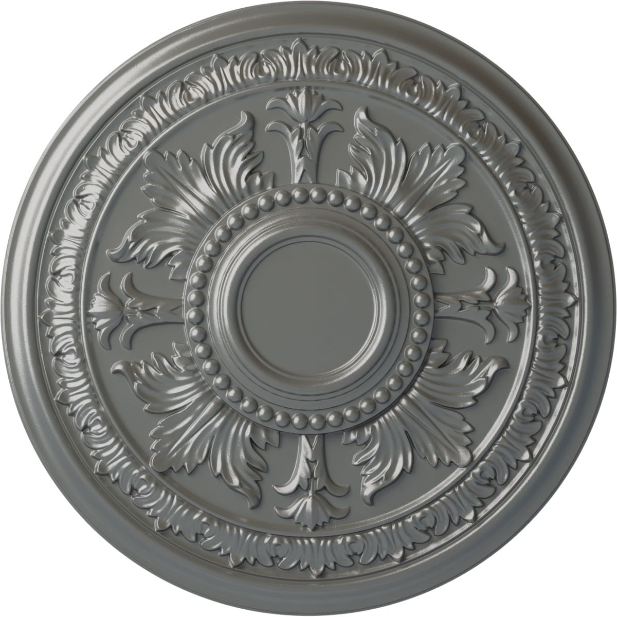 Ekena Millwork CM30TESLS Tellson 30.625-in W x 30.625-in L Painted Silver Polyurethane Whole Ceiling Medallion