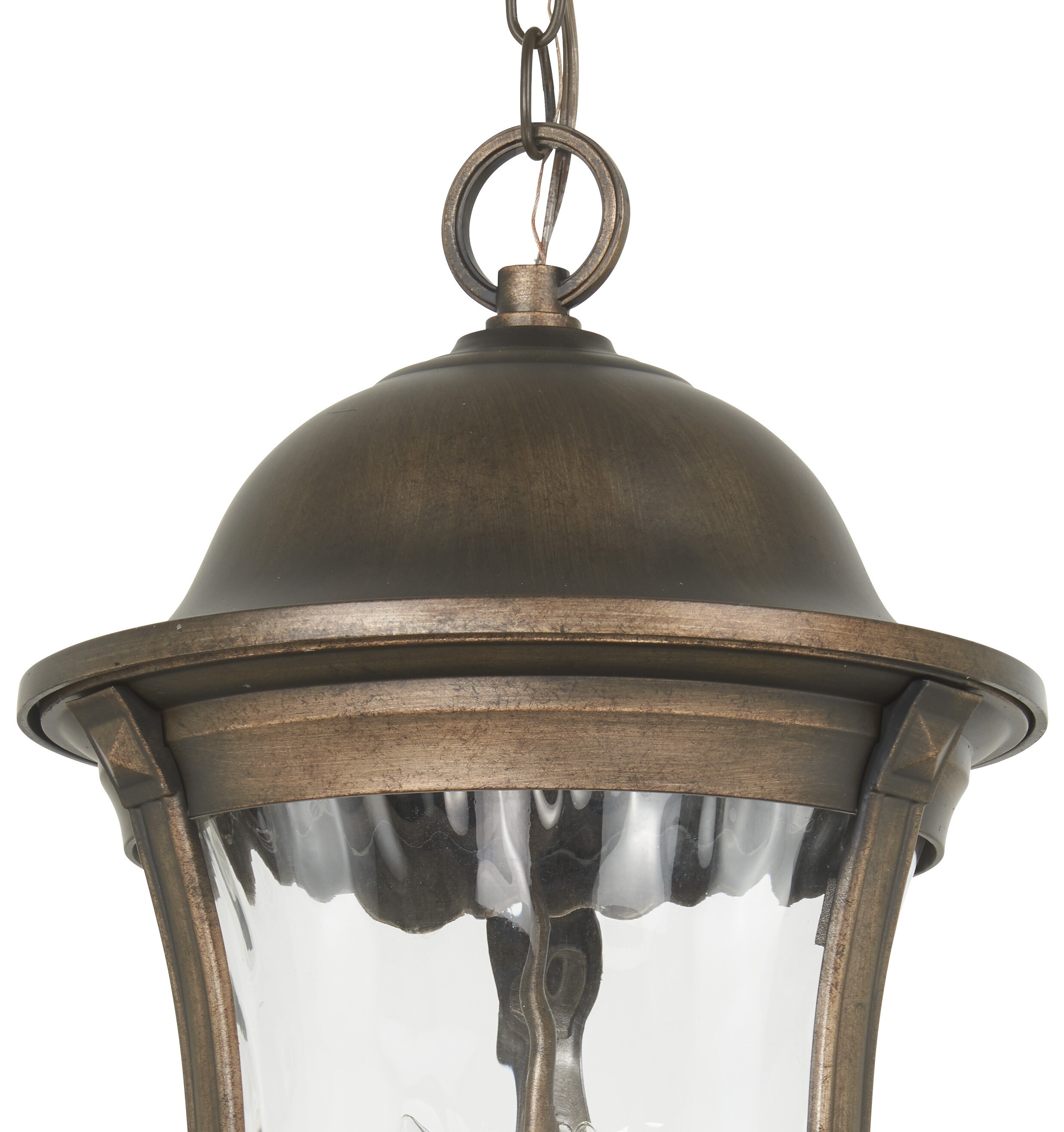 Tauira Bronze & Alder Silver 4-Light Outdoor Chain Hung Lantern