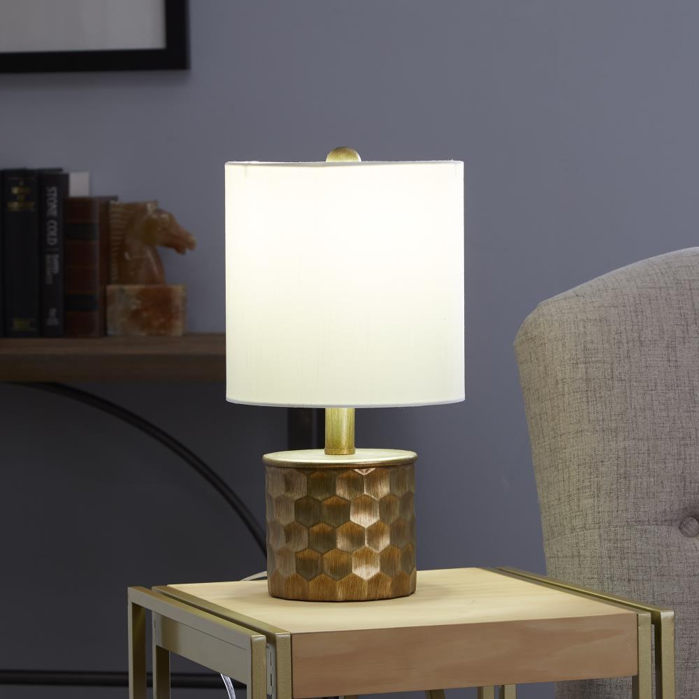 Cheyenne Products 15.5-in Brushed Gold Rotary Socket Table Lamp with ...