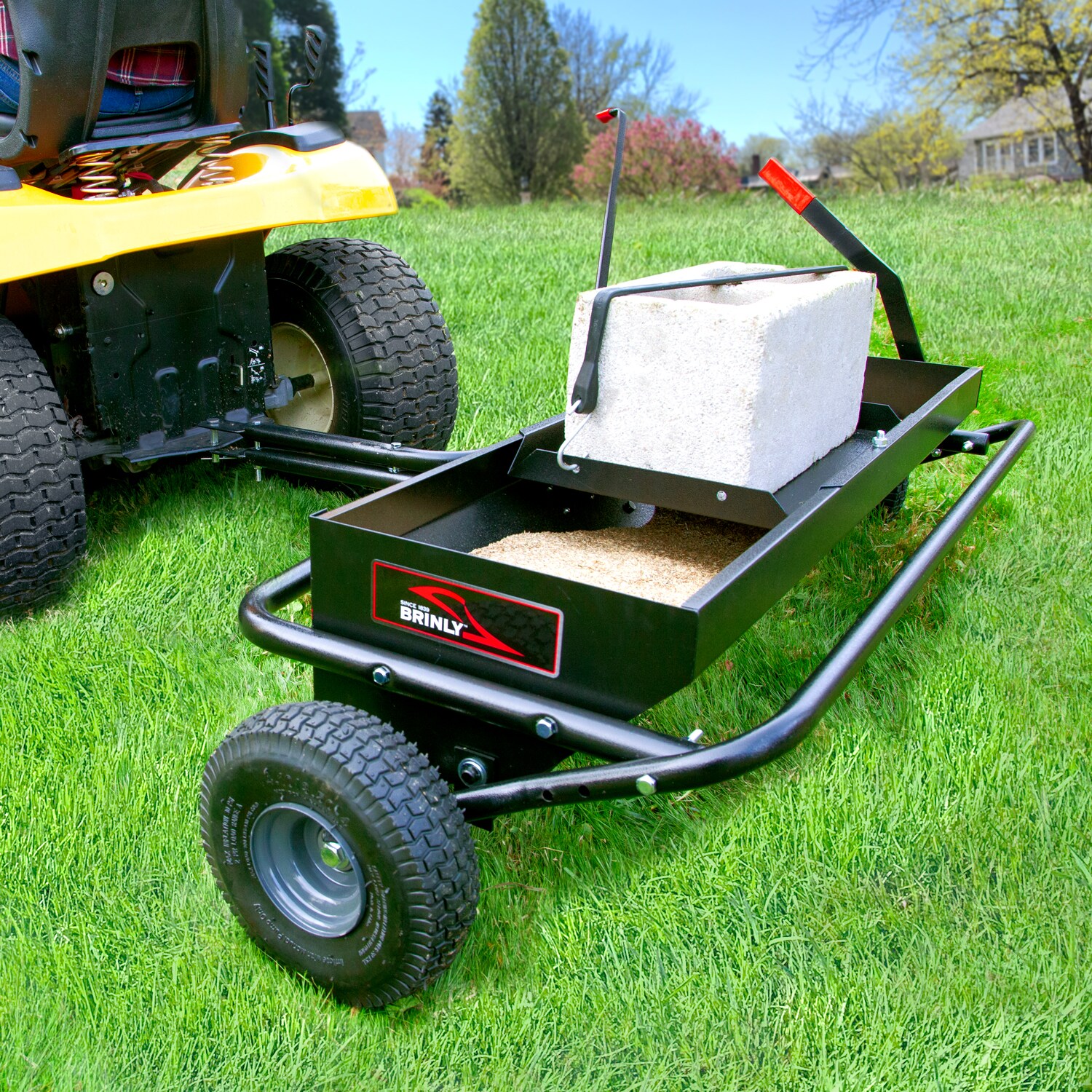 Brinly 40-in Aerator Spreader with Weight Tray, Pneumatic Tires, Hitch ...