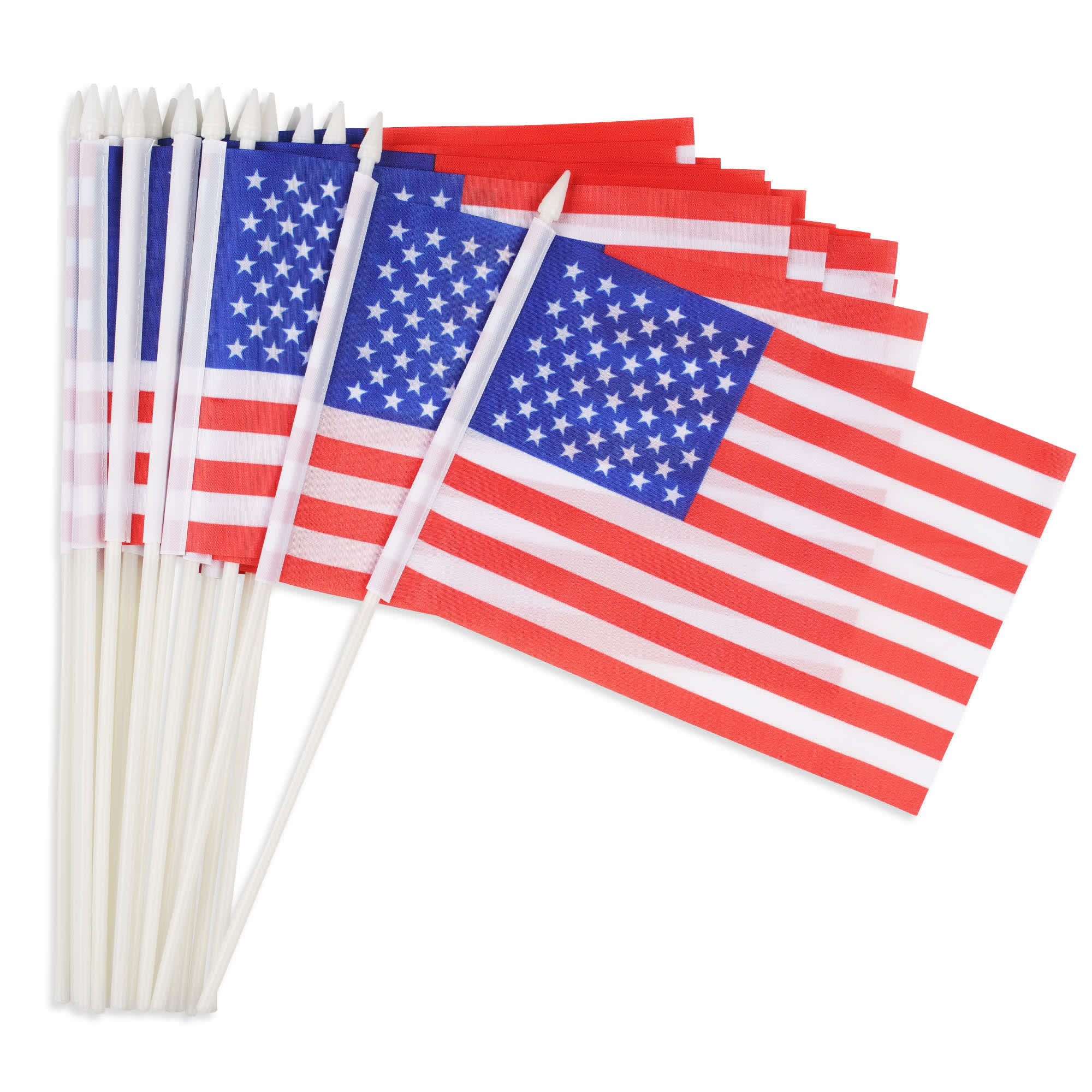 Yescom 22FLP017-5X8-24P=-LO 24 Pcs Handheld Mini Stick Flag Double Sided 5 inchx8 inch American Stick Flag Parade Festival Events Memorial Day