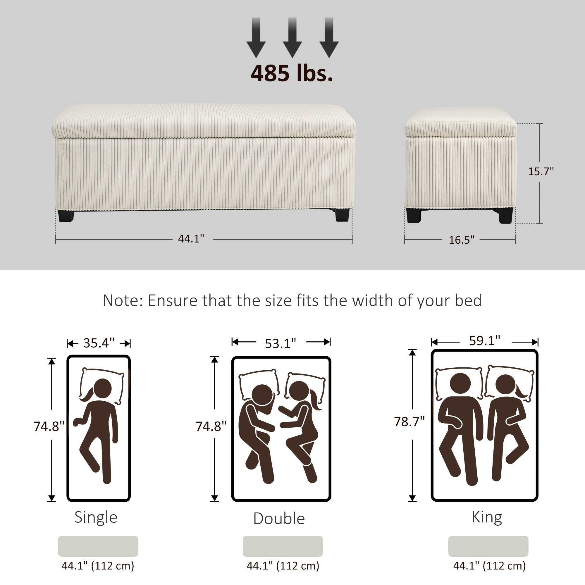 HomCom 838-527V00BG bench - View #3