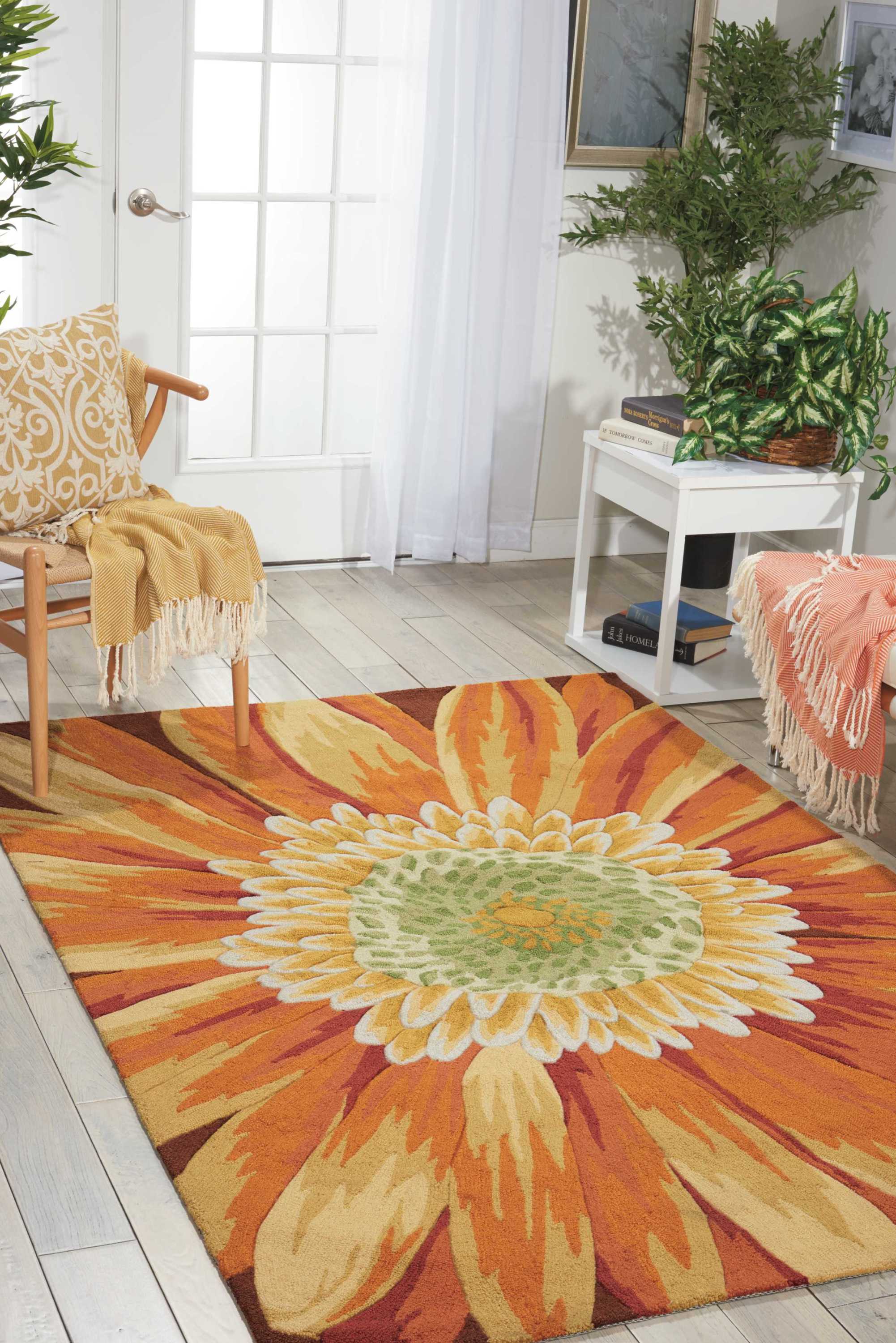 Murat Modern Orange Indoor/Outdoor Patio Rug - Lush Ambience