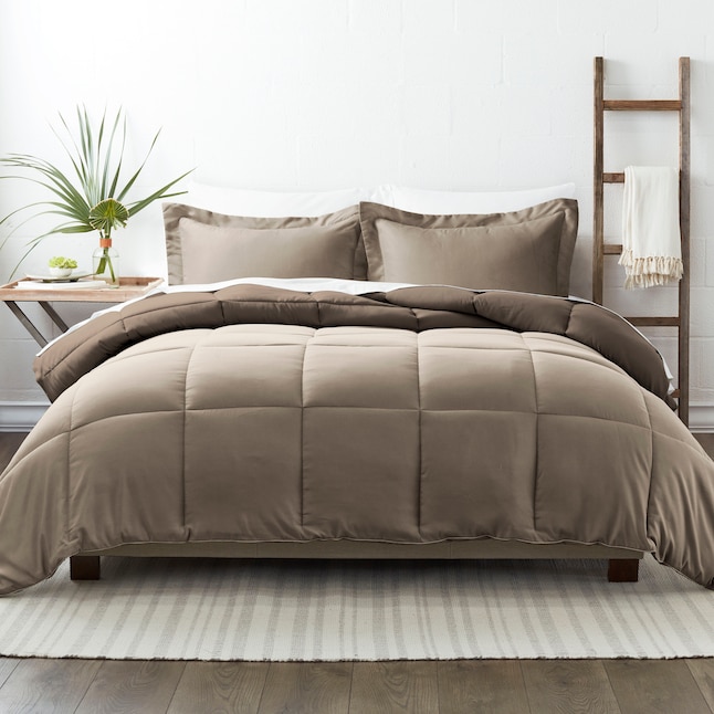 Ienjoy Home 3 Piece Taupe And, Chocolate Brown King Duvet Cover Set
