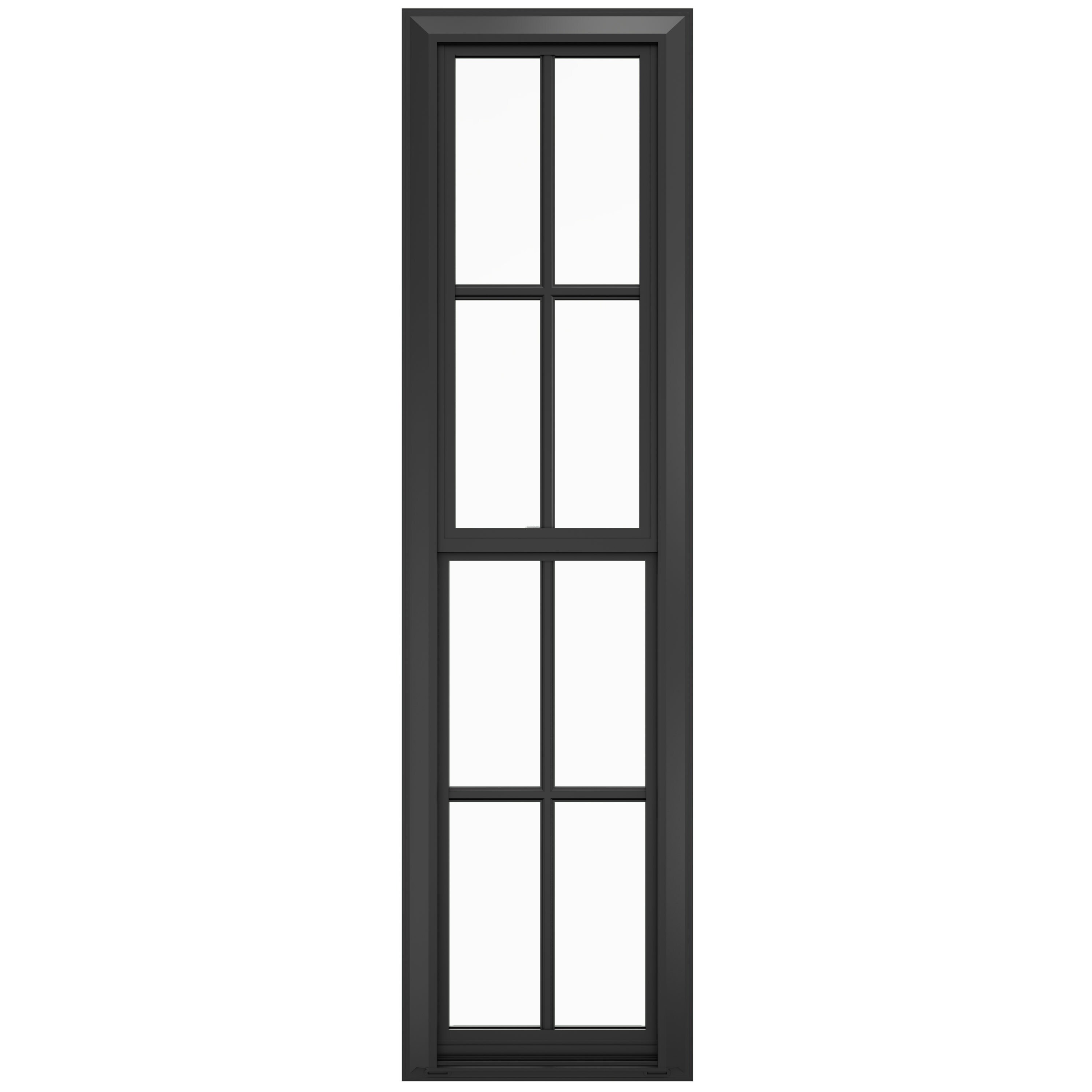 JELD-WEN LOWOLJW247400052 FiniShield V-4500 17-1/2-in x 48-1/2-in Black White Vinyl New construction Double Hung Window Low-E argon Double Pane Glass with Grids (Full Screen Included)