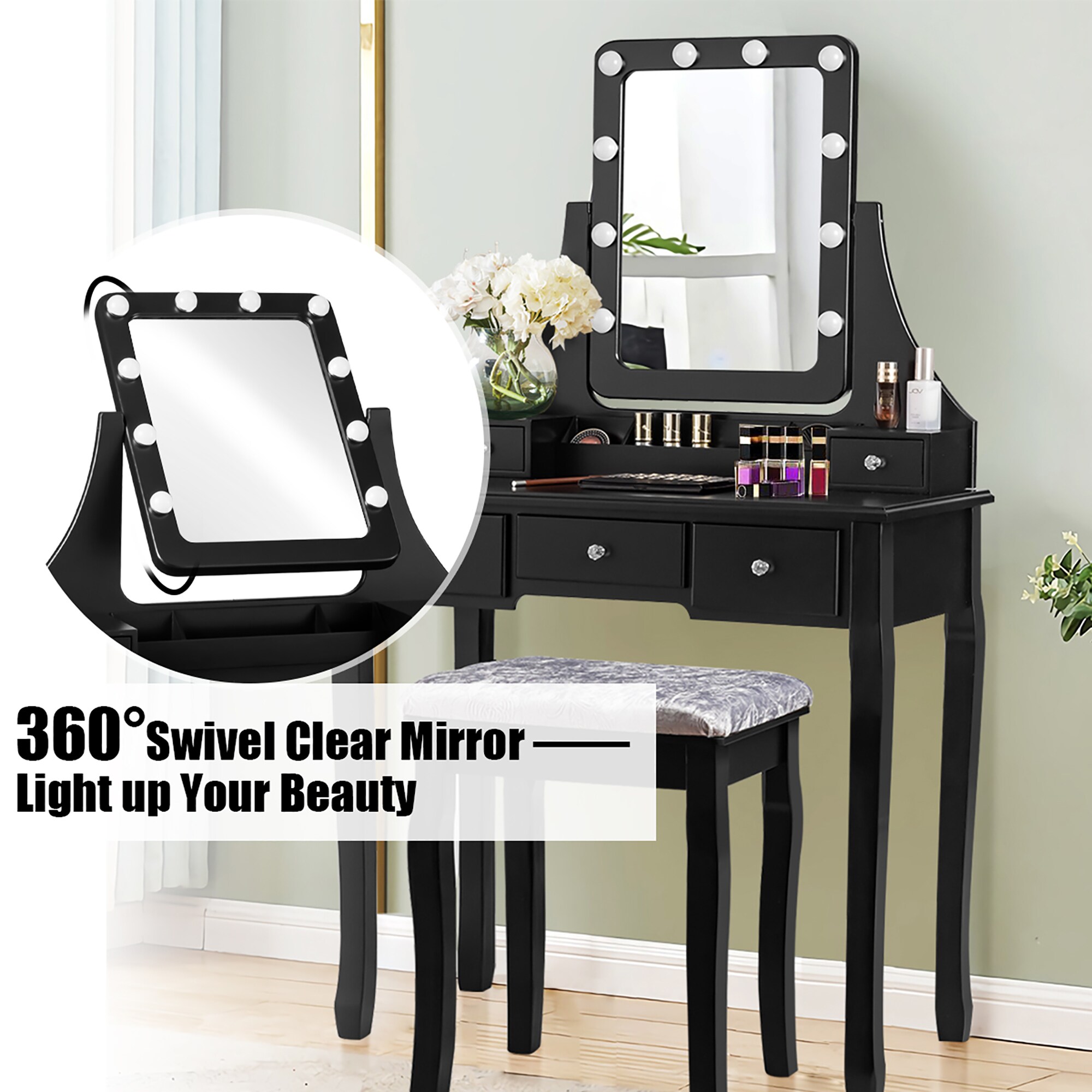 Costway CSHY000069 Bedroom-Vanities - View #4
