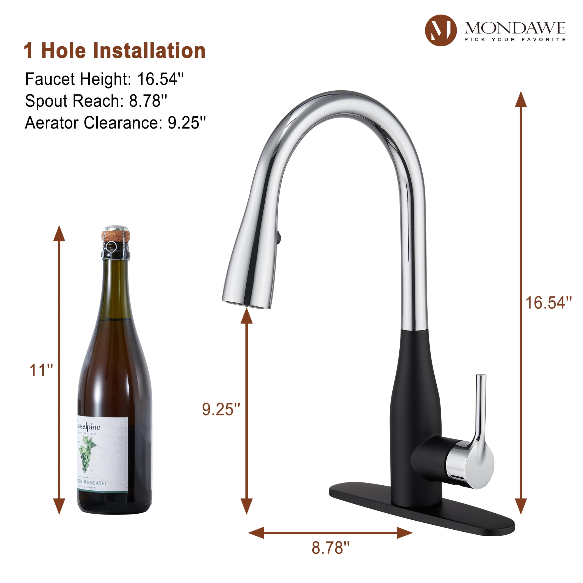 Mondawe MD-D96-MB Kitchen-Faucets - View #9