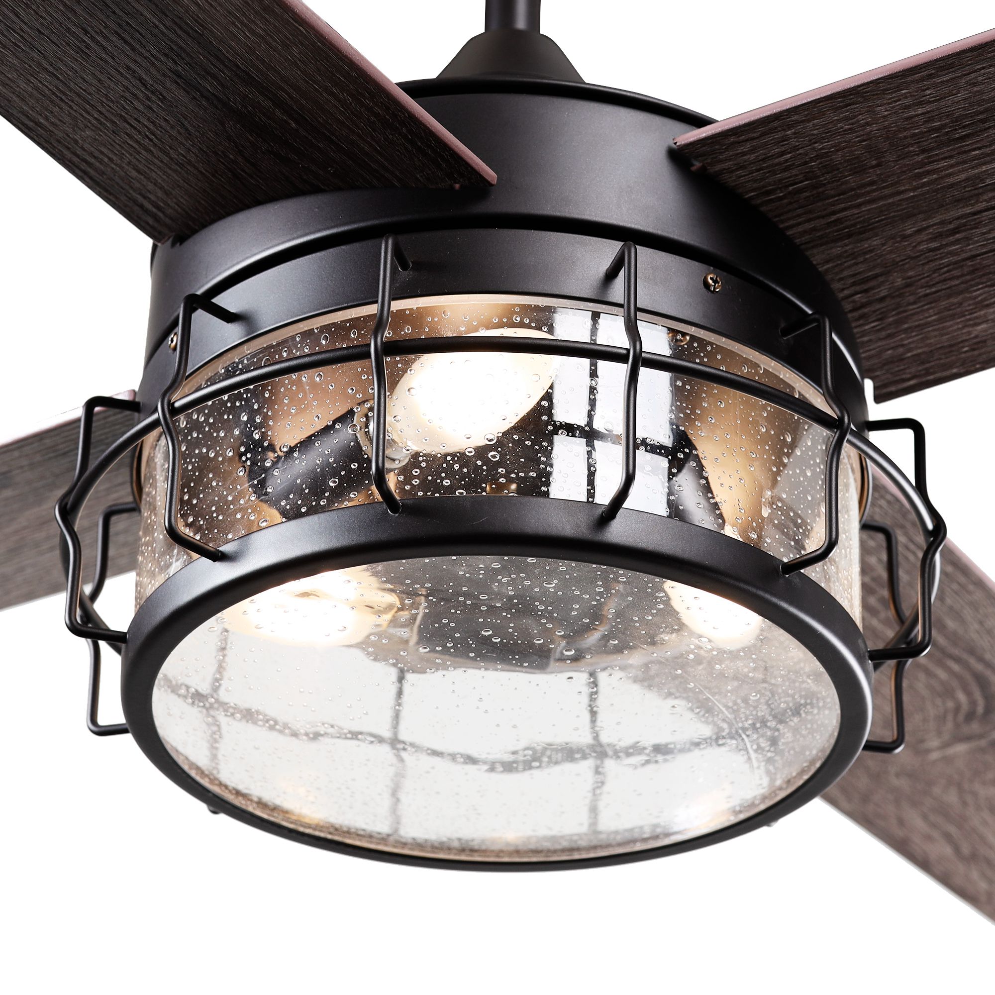 52-Inch Oil-Rubbed Bronze Industrial Ceiling Fan with Light and Remote