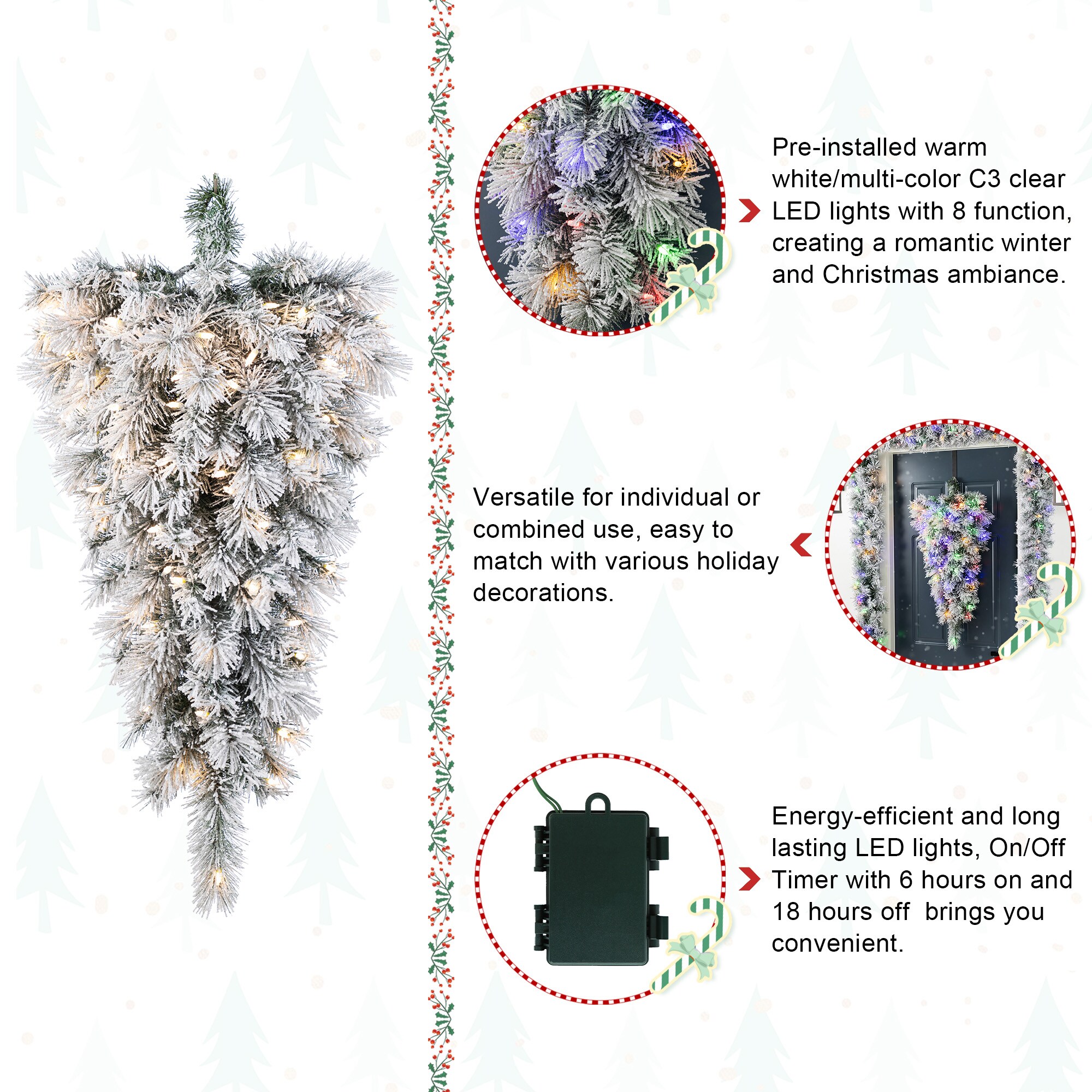 Glitzhome 2016000084 Artificial-Christmas-Garland - View #7