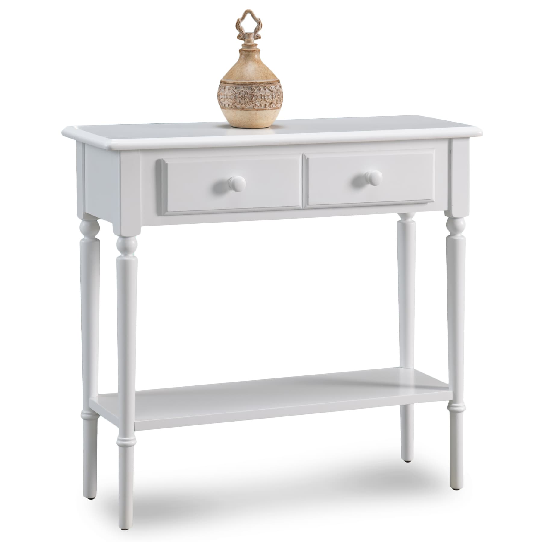 Leick Home 20027-WT Coastal Notions Casual Orchid White Console table