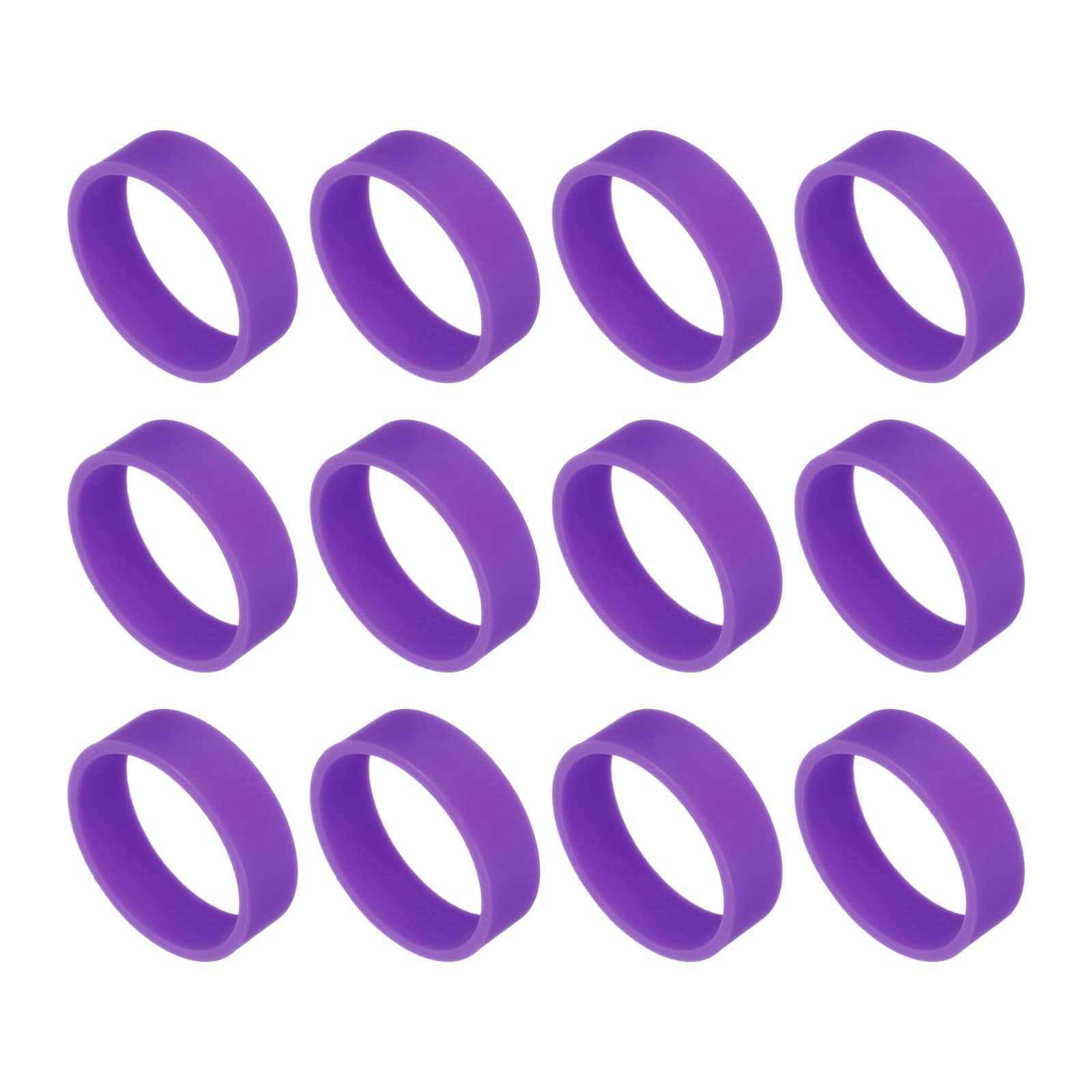 Unique Bargains 12pcs Silicone Rubber Bands 20mm/0.8Inch Rubber Bands Rings Cable Ties Strong Elastic Bands Non-Slip for Cord Wrapping Bag Wraps Purple #S26051100UX7250