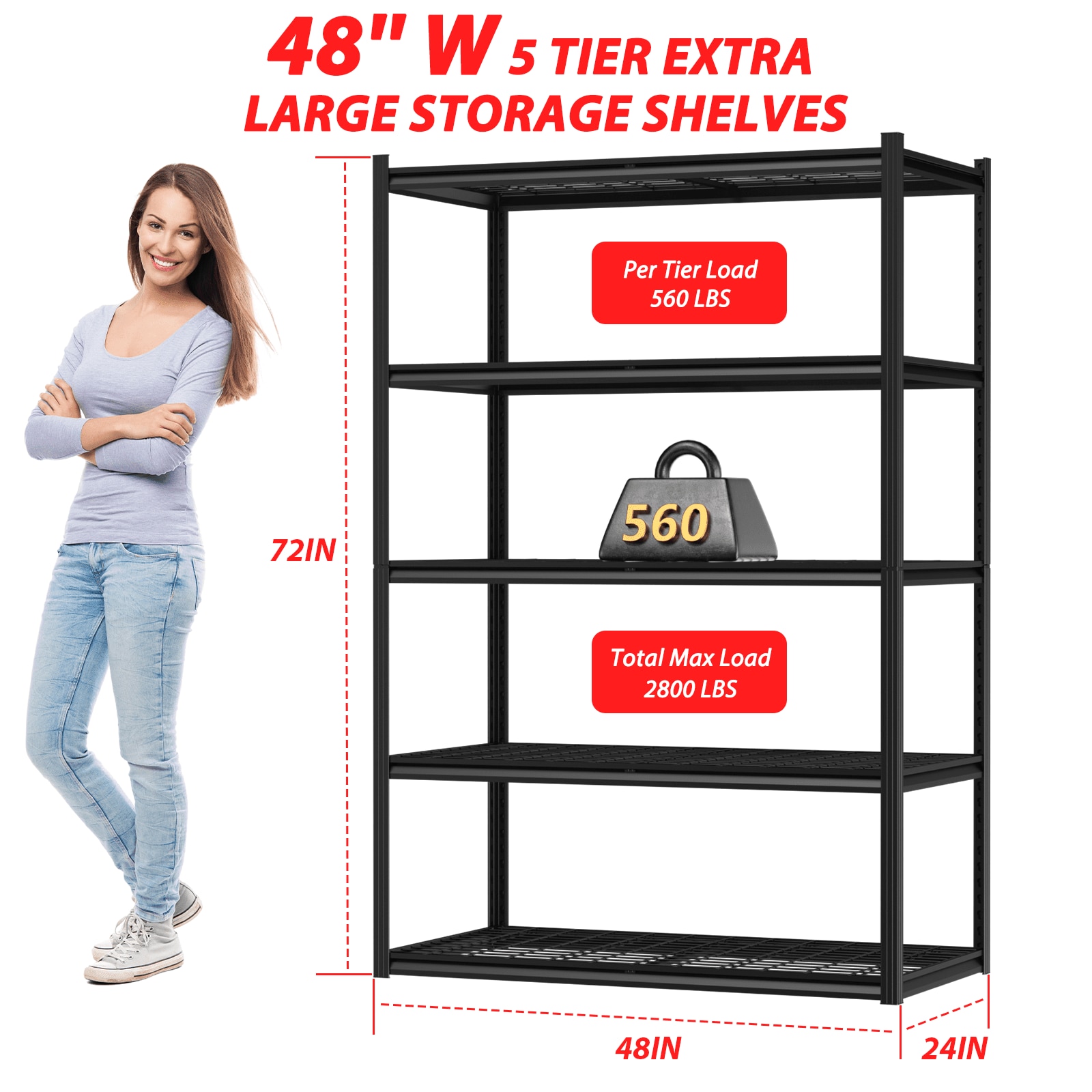 LOVMOR 48YCLZ-HDMS-PLR Free-Standing-Shelving - View #3