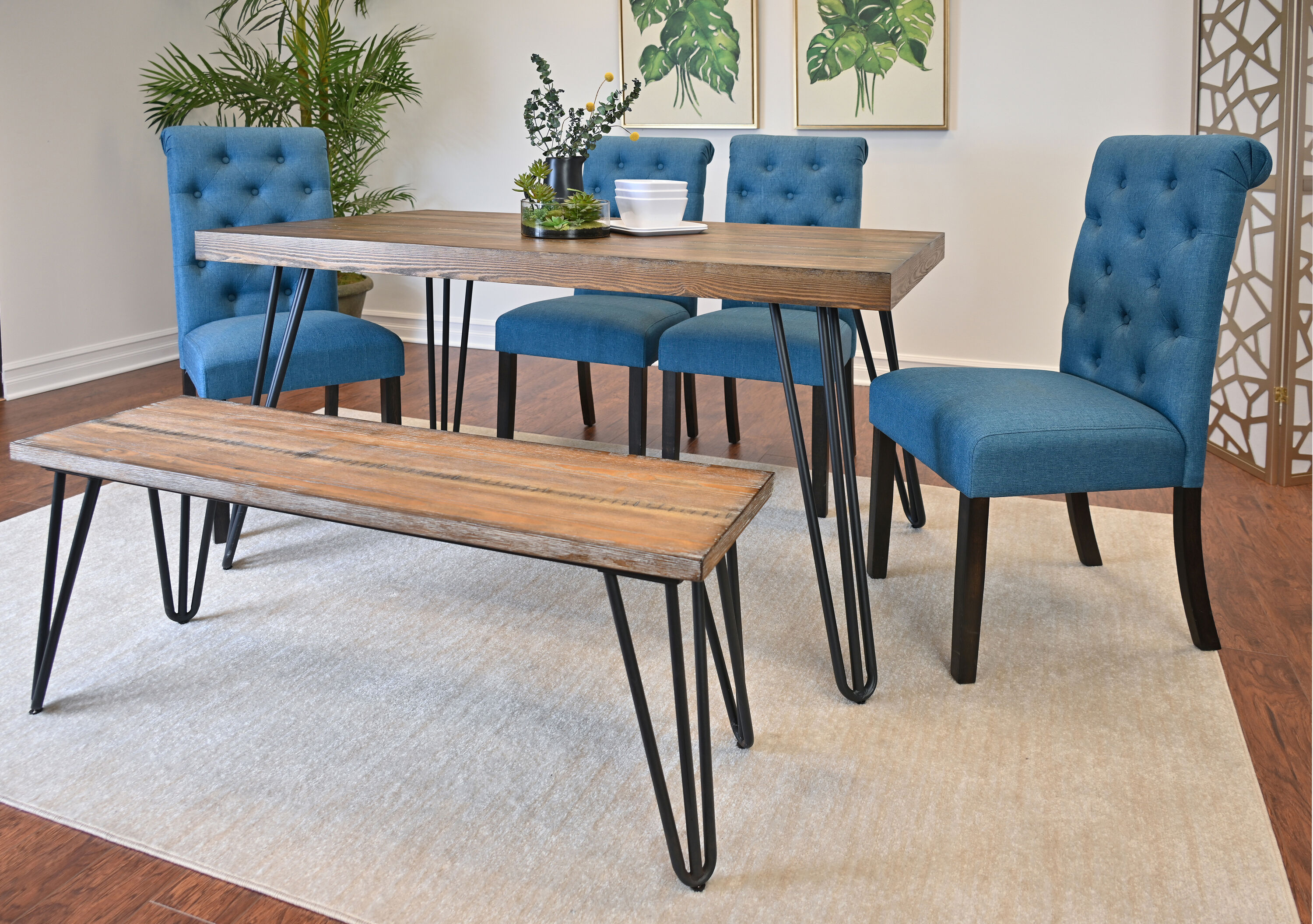 Roundhill Furniture T8741-C361BUX2-CB874 Dining-Sets - View #3