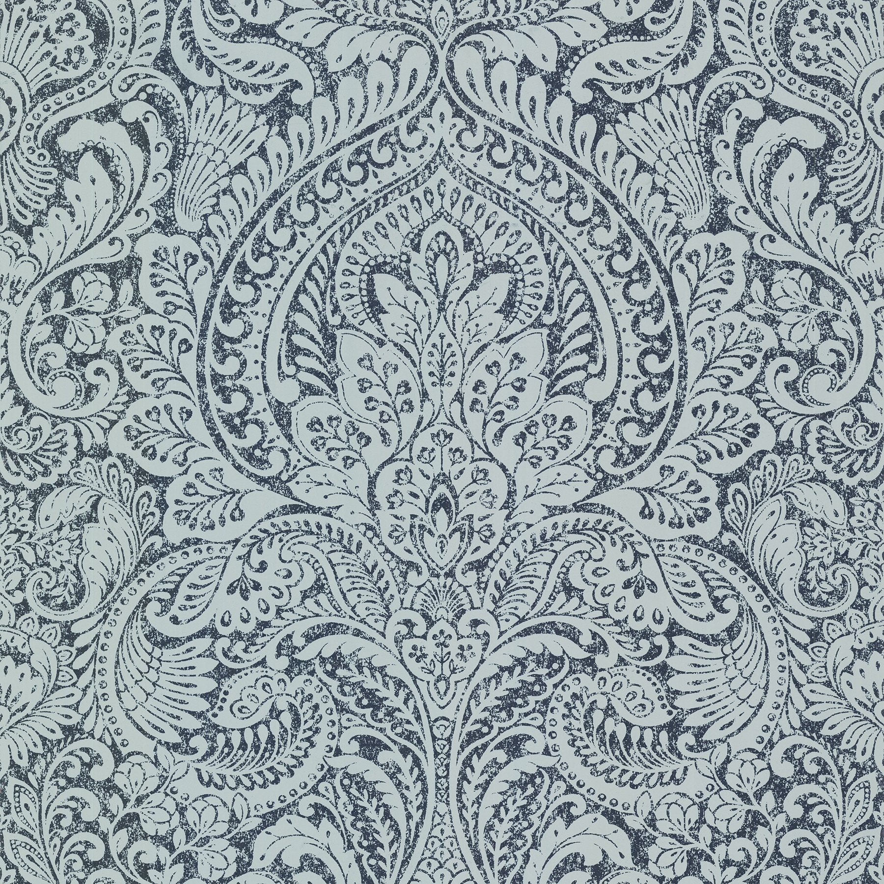 A-Street Prints 4019-86442 Lustre 57.5-Sq. Feet Sapphire Non-woven Damask Unpasted Wallpaper