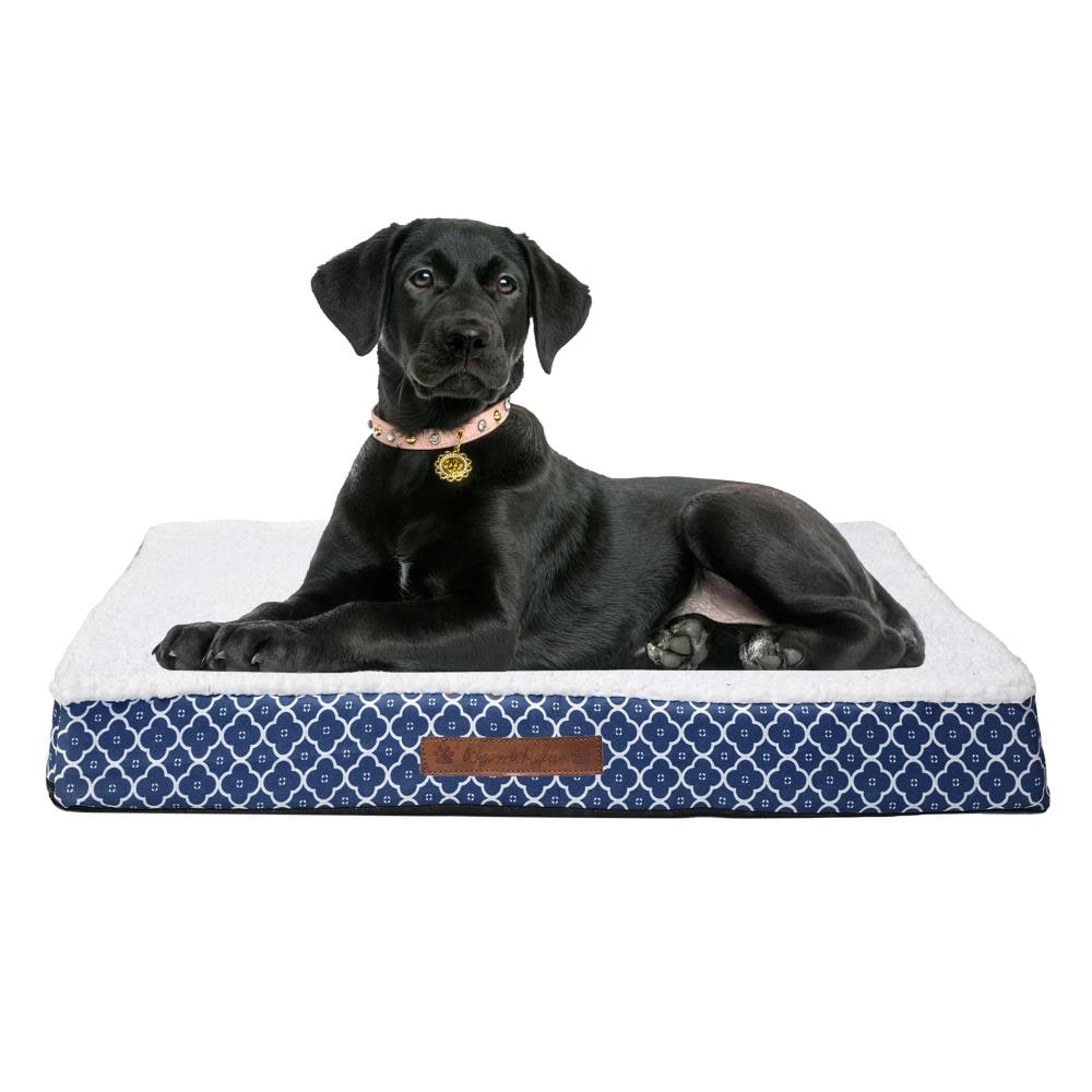 Duck River Textile ANHNV=12 /15858 Rectangular Navy Polyester Orthopedic Dog Bed ( Medium )