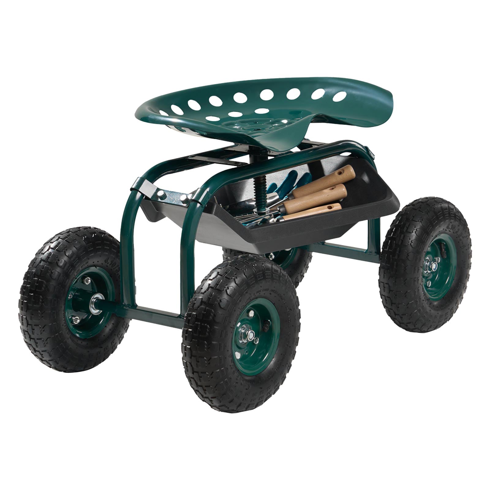 Flynama - Rolling Garden Work Seat with Wheels 0.5-cu ft Steel Yard Cart