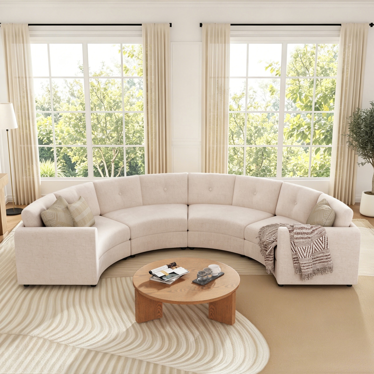 Streamdale Furniture - Streamdale 4-Piece Upholstered Curved Modular Sectional Sofa