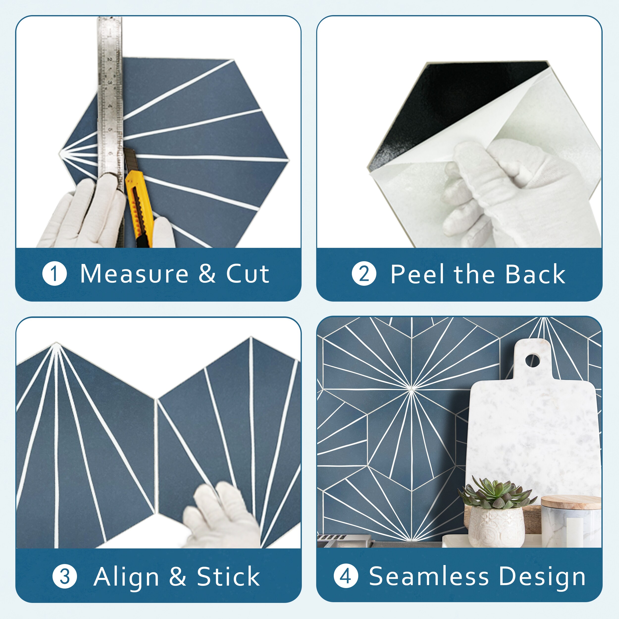SUNWINGS HEXL-BLU-45PCS Ceramic-Tile - View #9