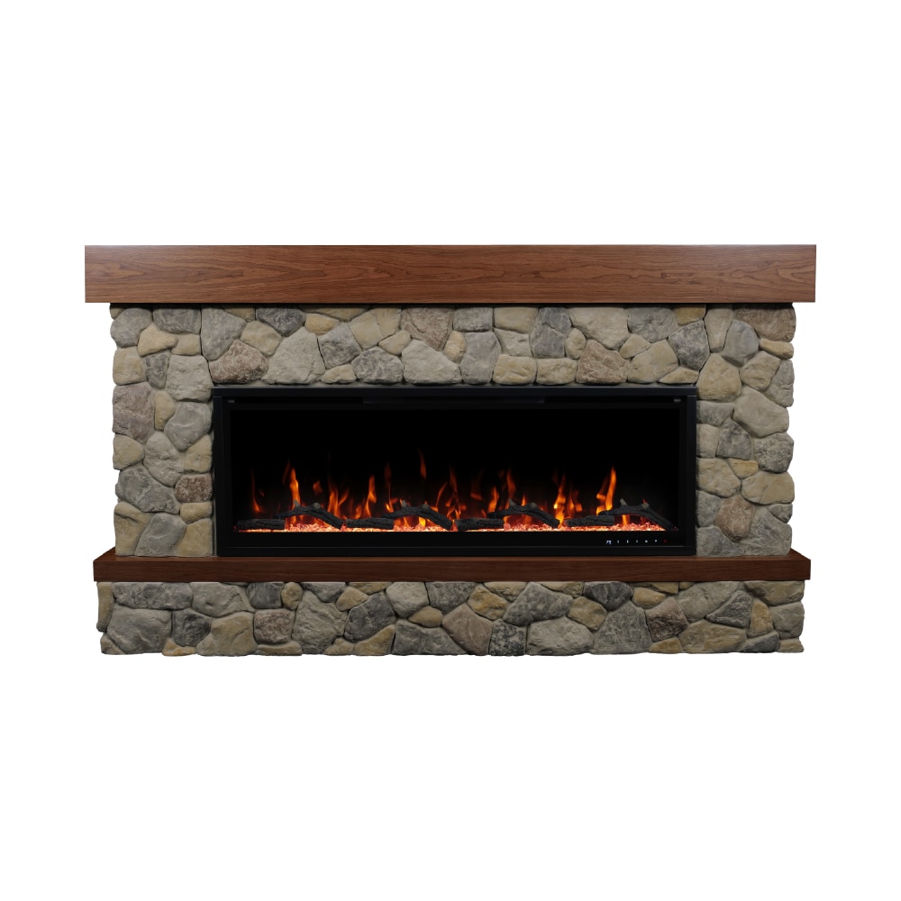 Country Living CL-2513M-RR-50 73.8-in W Brookstone Free standing Fan-forced Corner or flat wall Electric Fireplace with Remote Control Included