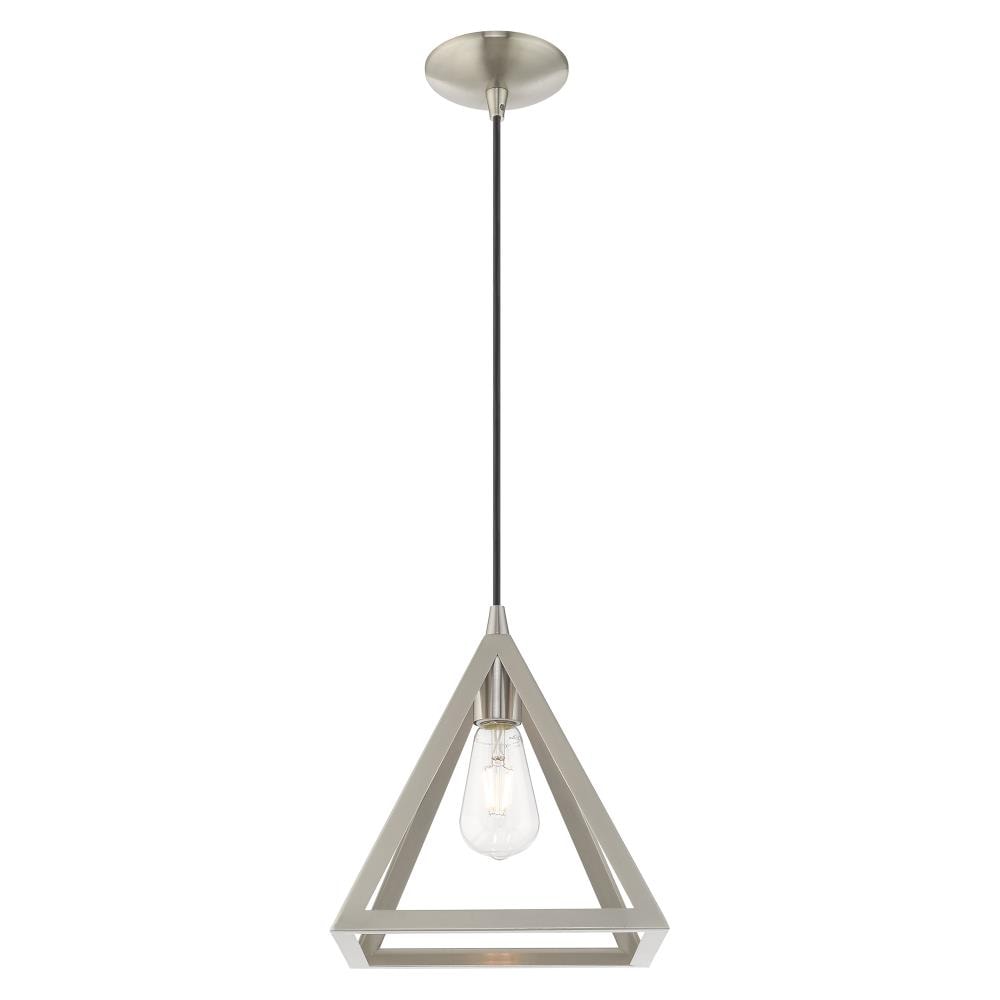 Brushed Nickel Mini Pendant Light with Geometric Shade