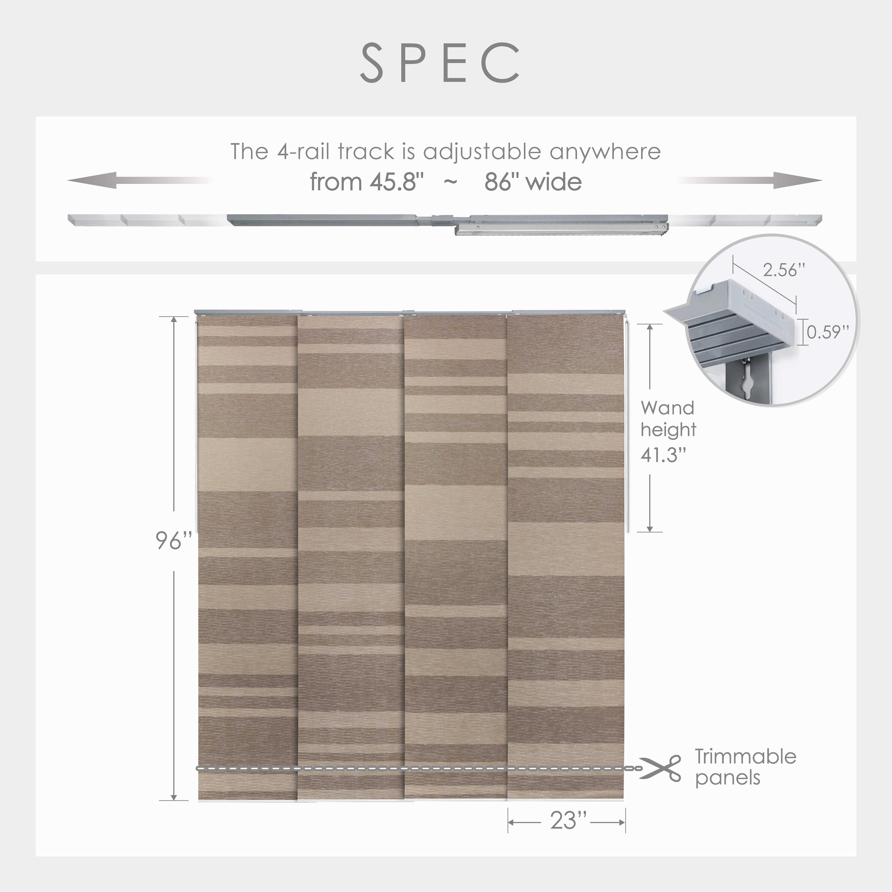 GoDear Design 4-Panel Single Rail 23-in Slat Width 86-in x 96-in ...