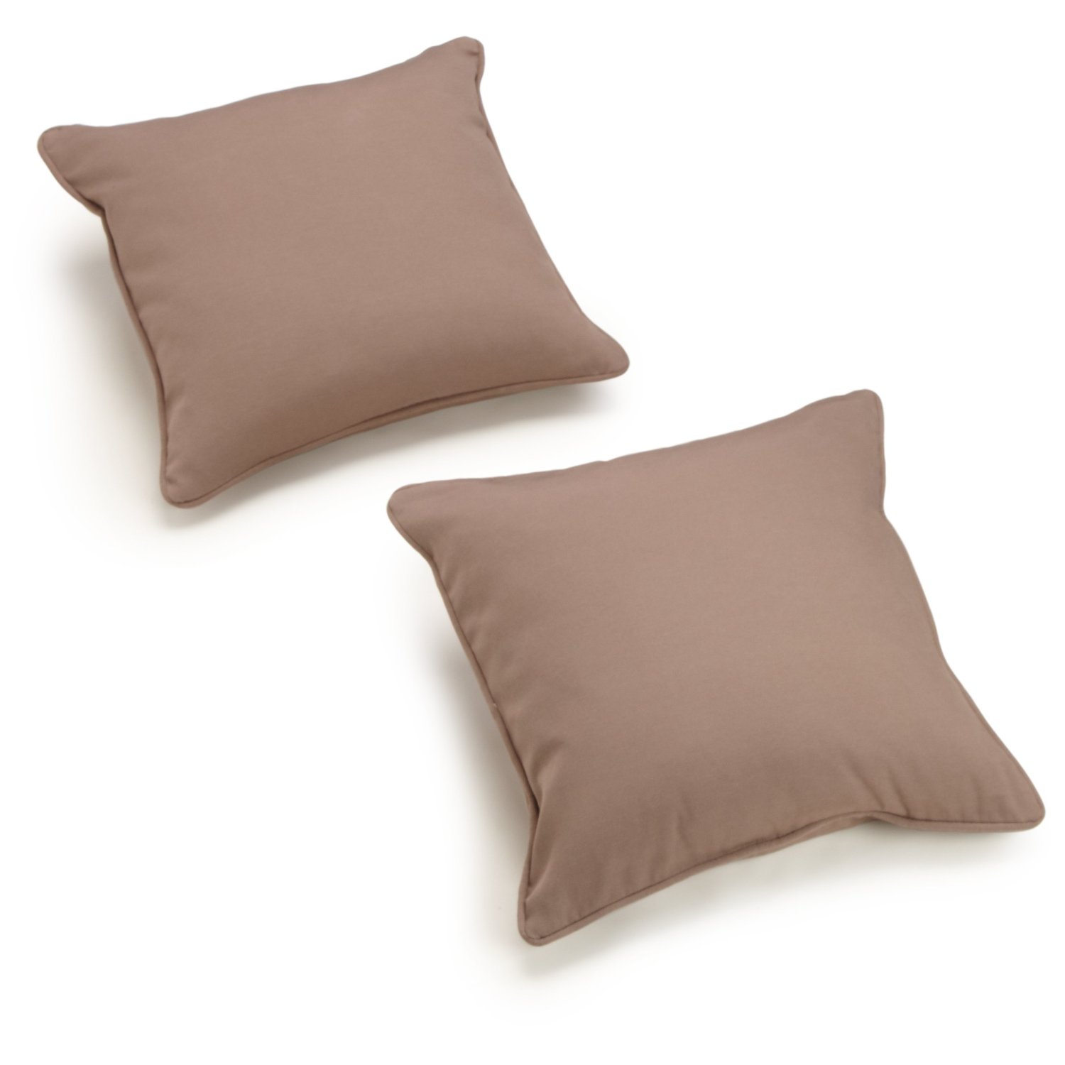 Blazing Needles 9810-CD-S2-TW-TF 2 -Piece 18-in x 18-in Toffee Square Indoor Decorative Pillow