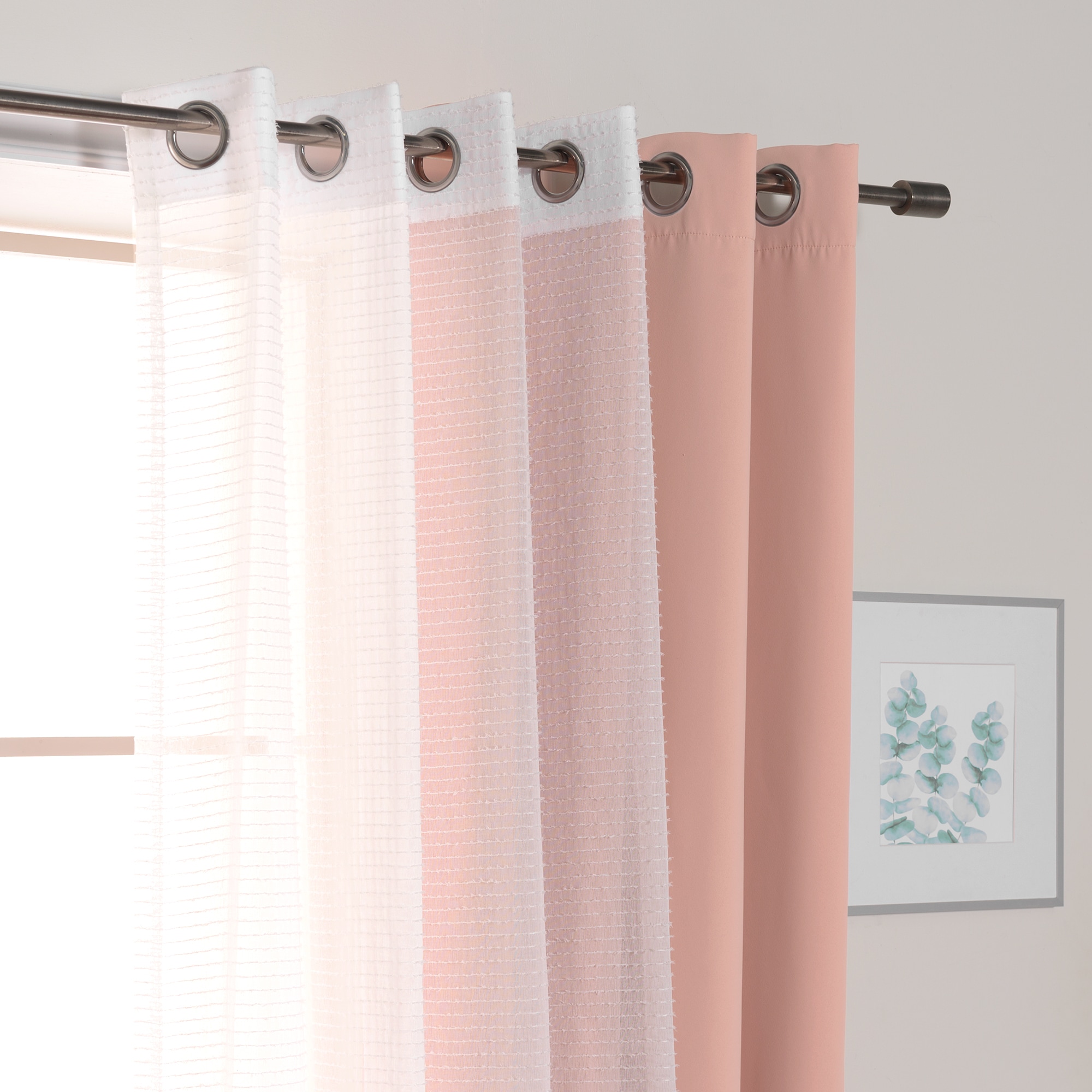 Best Home Fashion MM-STRIPE-96-BLUSH curtains - View #4