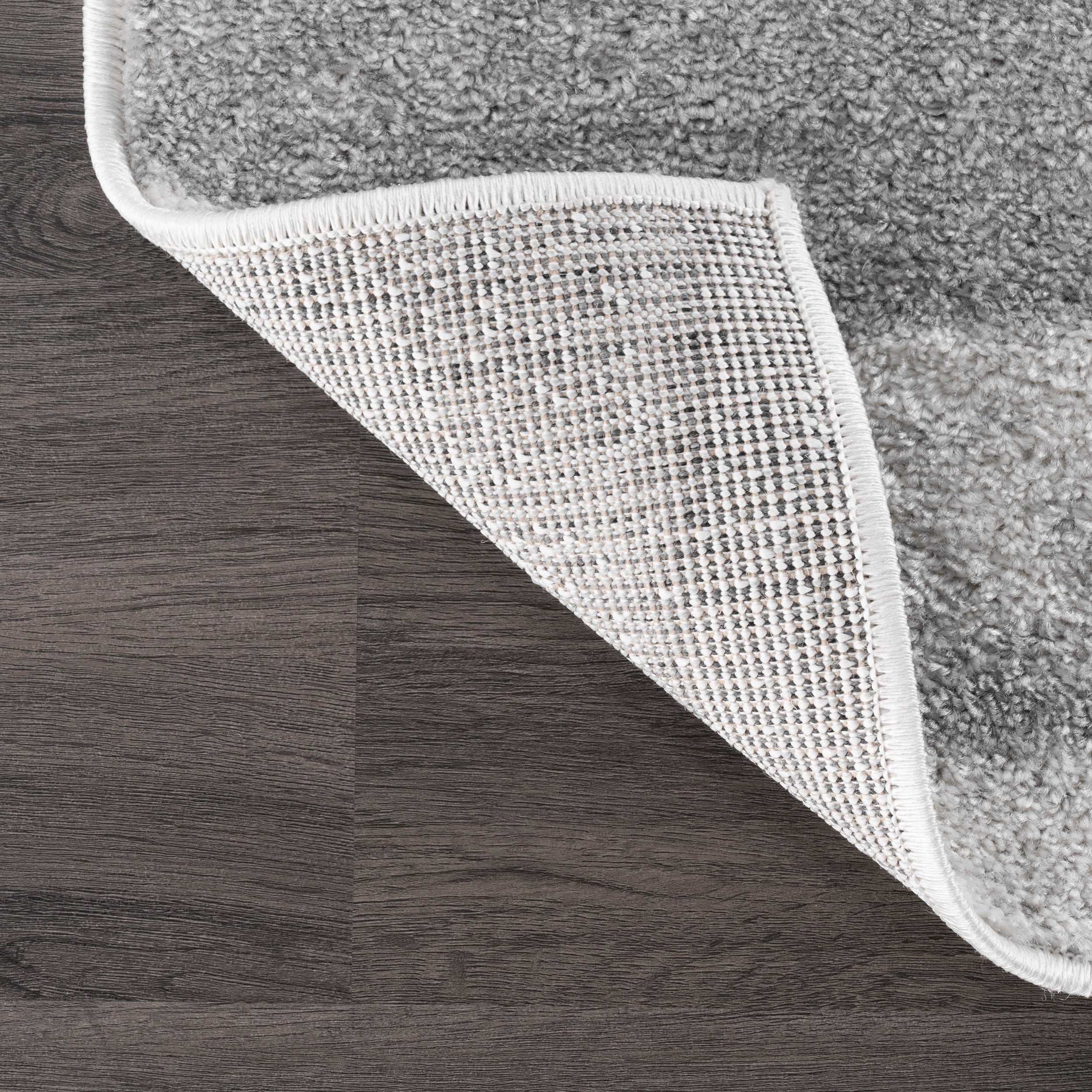 Reversible Gray Stripe Synthetic Area Rug 4' x 6'