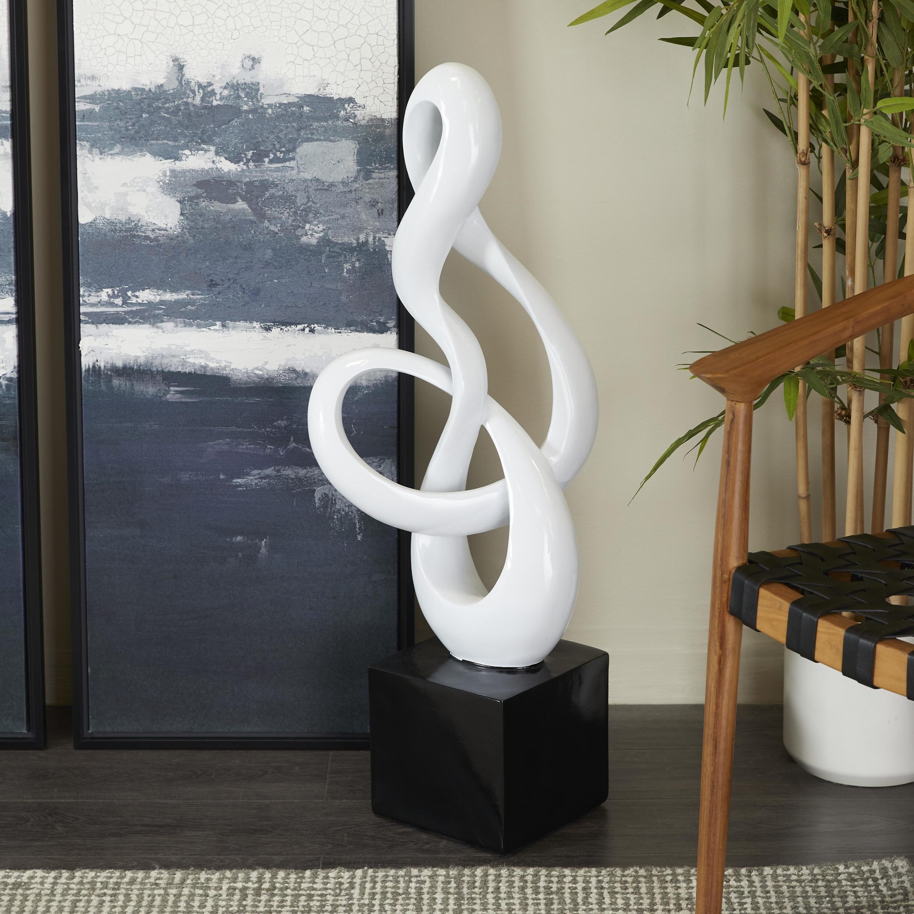 Grayson Lane 29154 White Stone Modern Sculpture