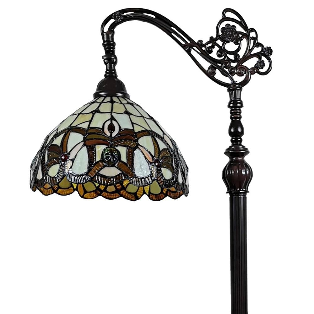 Amora Lighting Tiffany Stained Glass Vintage Reading Floor Lamp 62-in ...