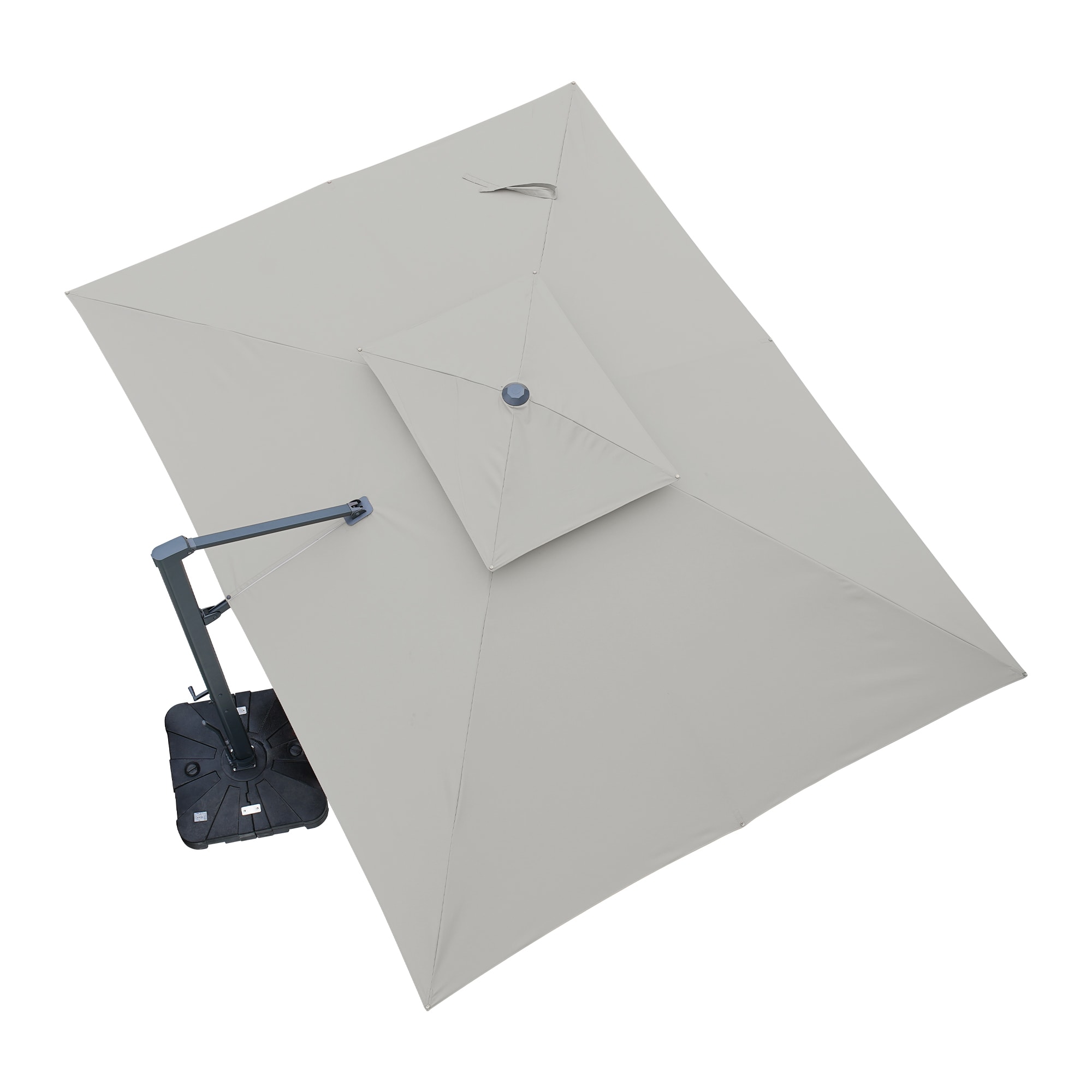 Clihome 10-ft Aluminum Gray Push-button Tilt Cantilever Patio Umbrella ...