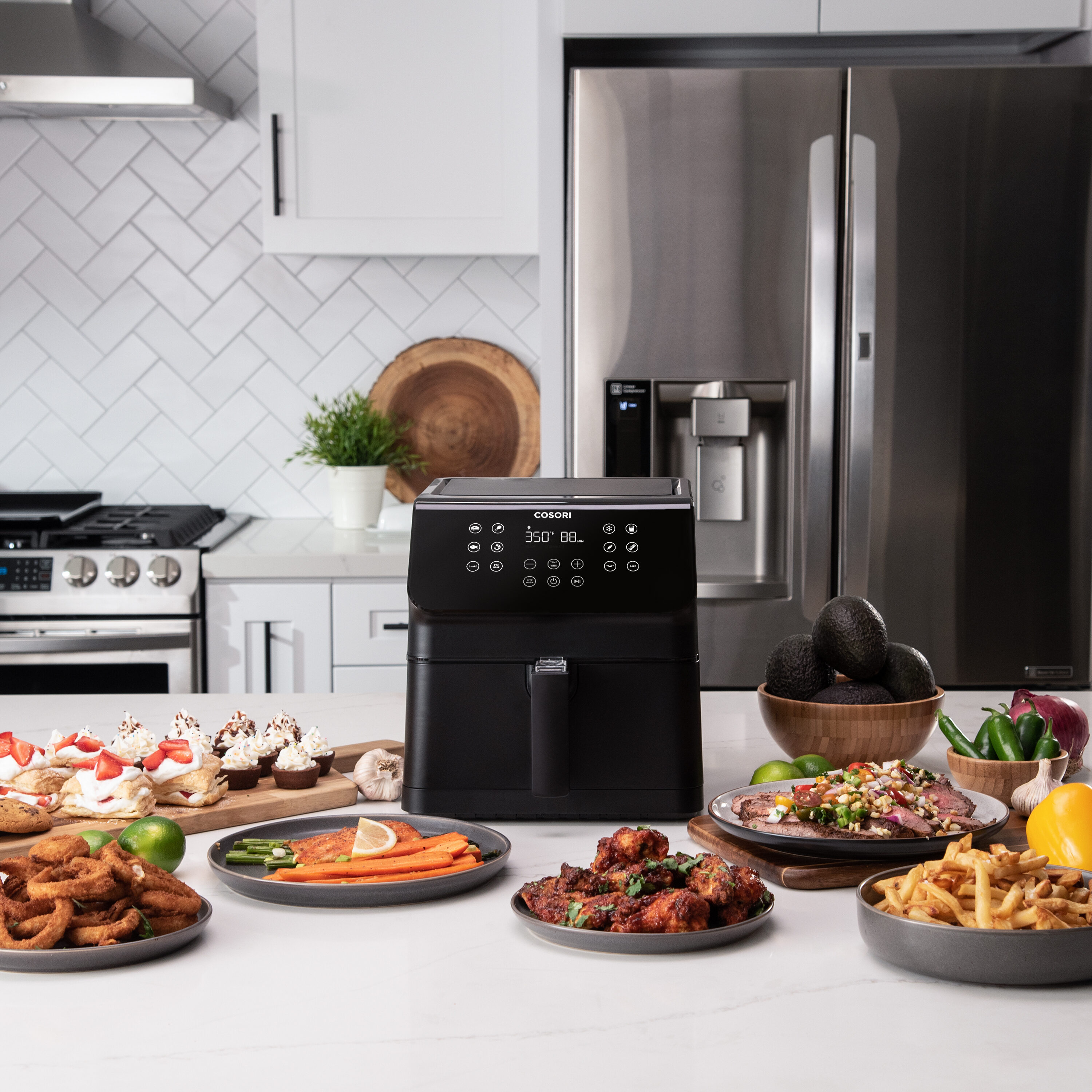 Cosori Navy Blue Air Fryer with Smart Functions, Customizable Presets, and  12 Cooking Functions - Removable Fry Basket, Touch Control in the Air Fryers  department at