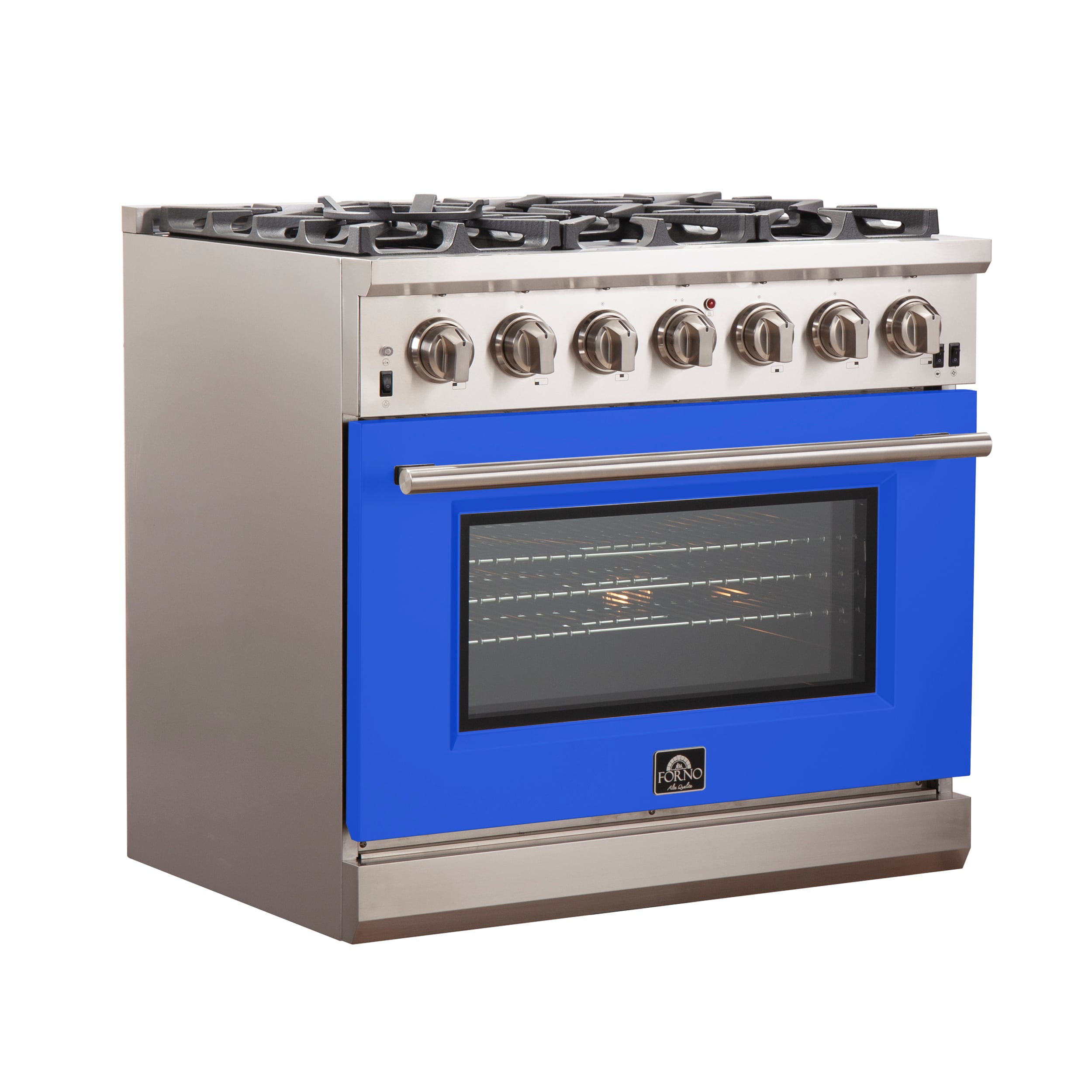 FORNO 30-in 7 Burners 4.32-cu ft Freestanding Natural Gas Range (Stainless  Steel) in the Single Oven Gas Ranges department at