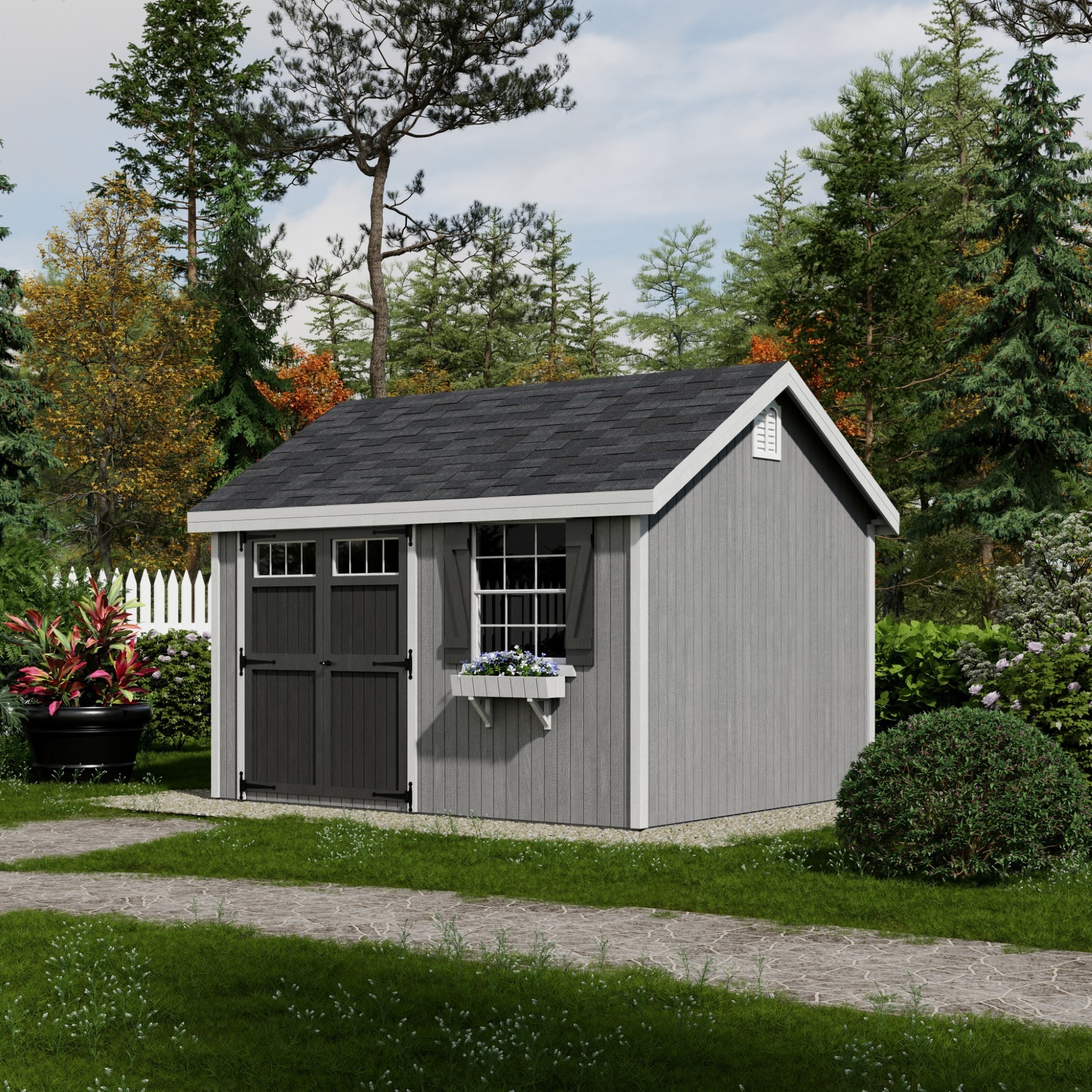 Little Cottage Co 10X12 PCGS-PC Wood-Storage-Buildings - View #2