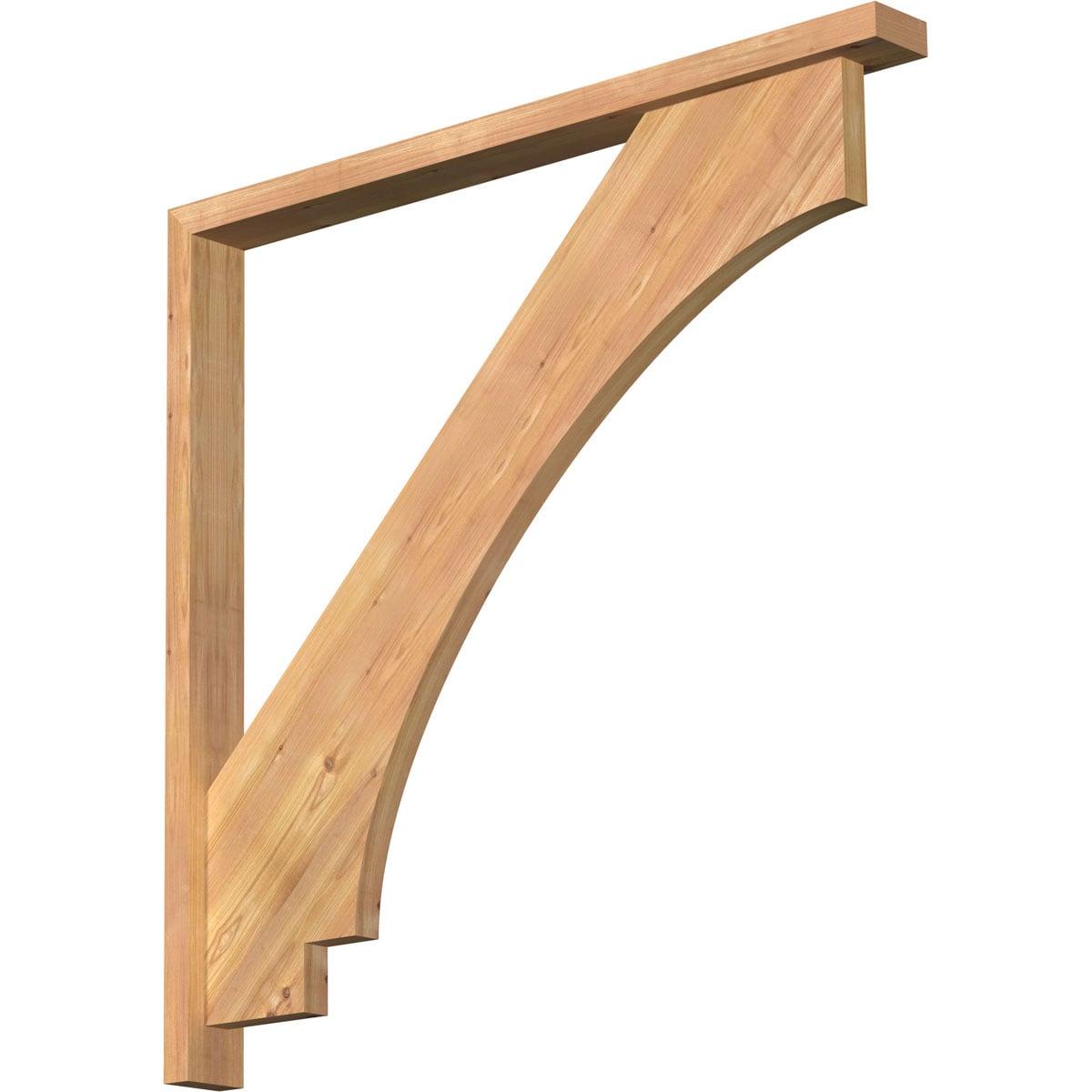 Ekena Millwork 1462733 Imperial Block Smooth Bracket with Offset Brace 3-1/2-in x 40-in x 40-in Western red cedar Brown Wood Standard bracket