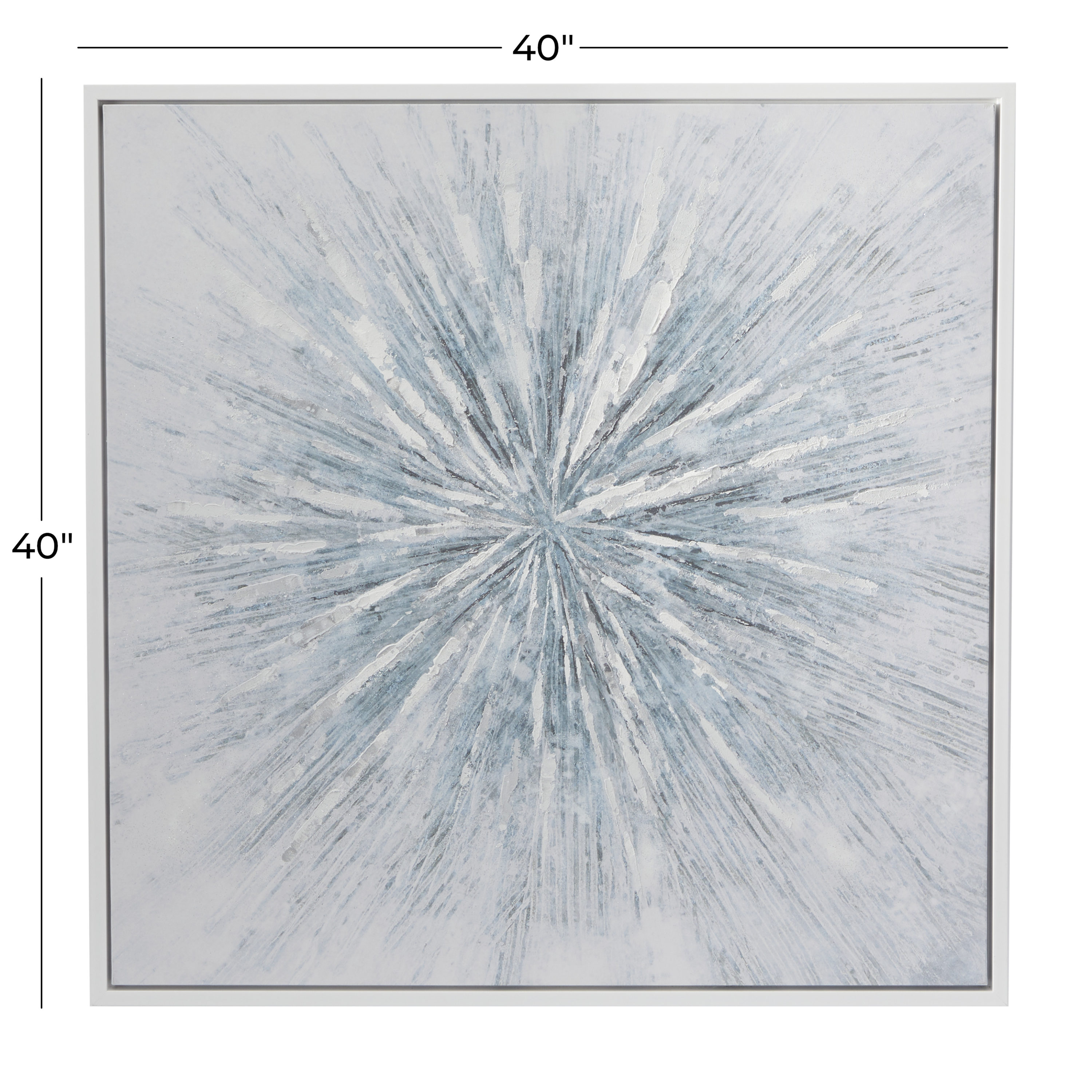 Canvas Abstract Handmade Framed Wall Art with Silver Frame White -  CosmoLiving by Cosmopolitan