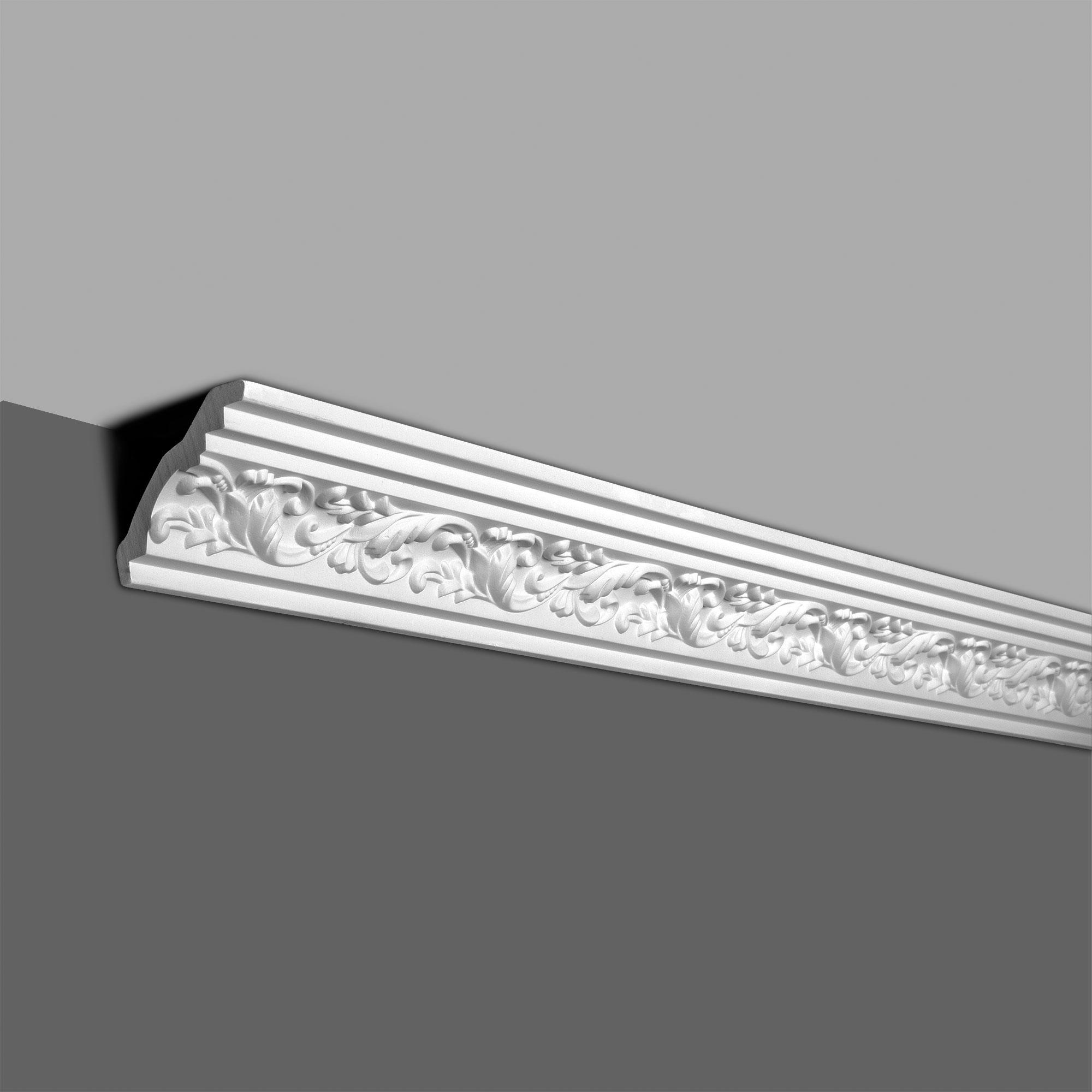 Primed White Polyurethane Decorative Crown Moulding 7-7/8 ft