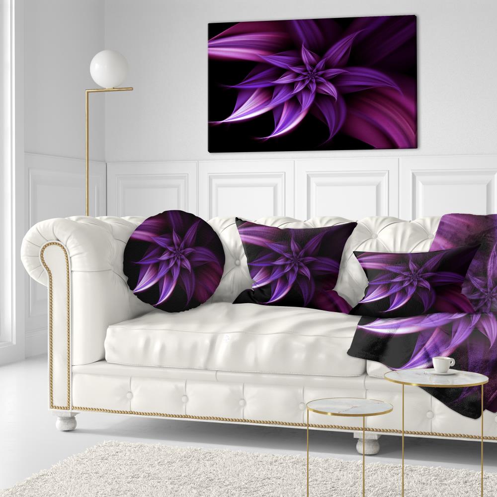 Designart 12-in x 20-in Purple Polyester Indoor Decorative Pillow in ...