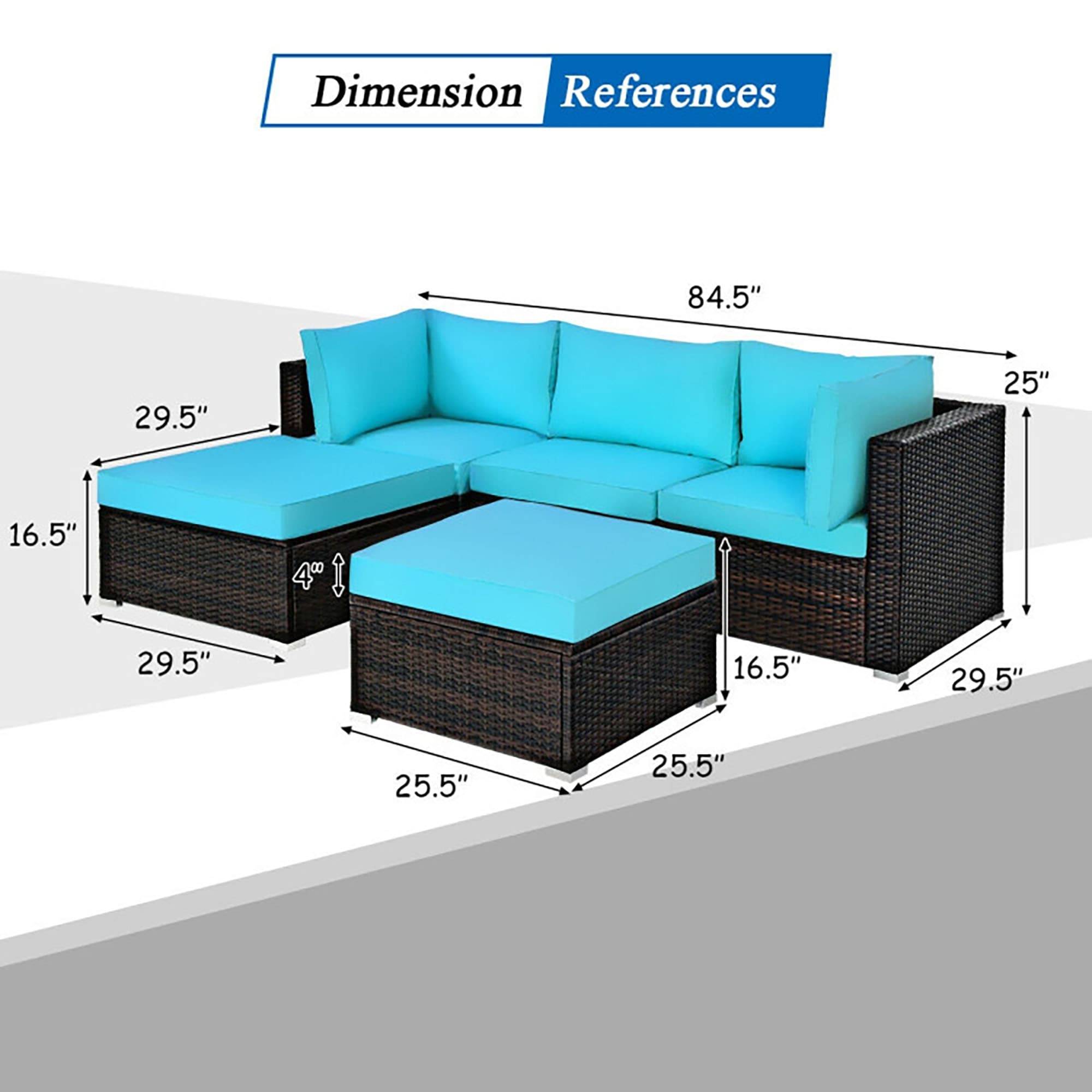 CASAINC CN-WFQ09-BLK-BL Patio-Conversation-Sets - View #10