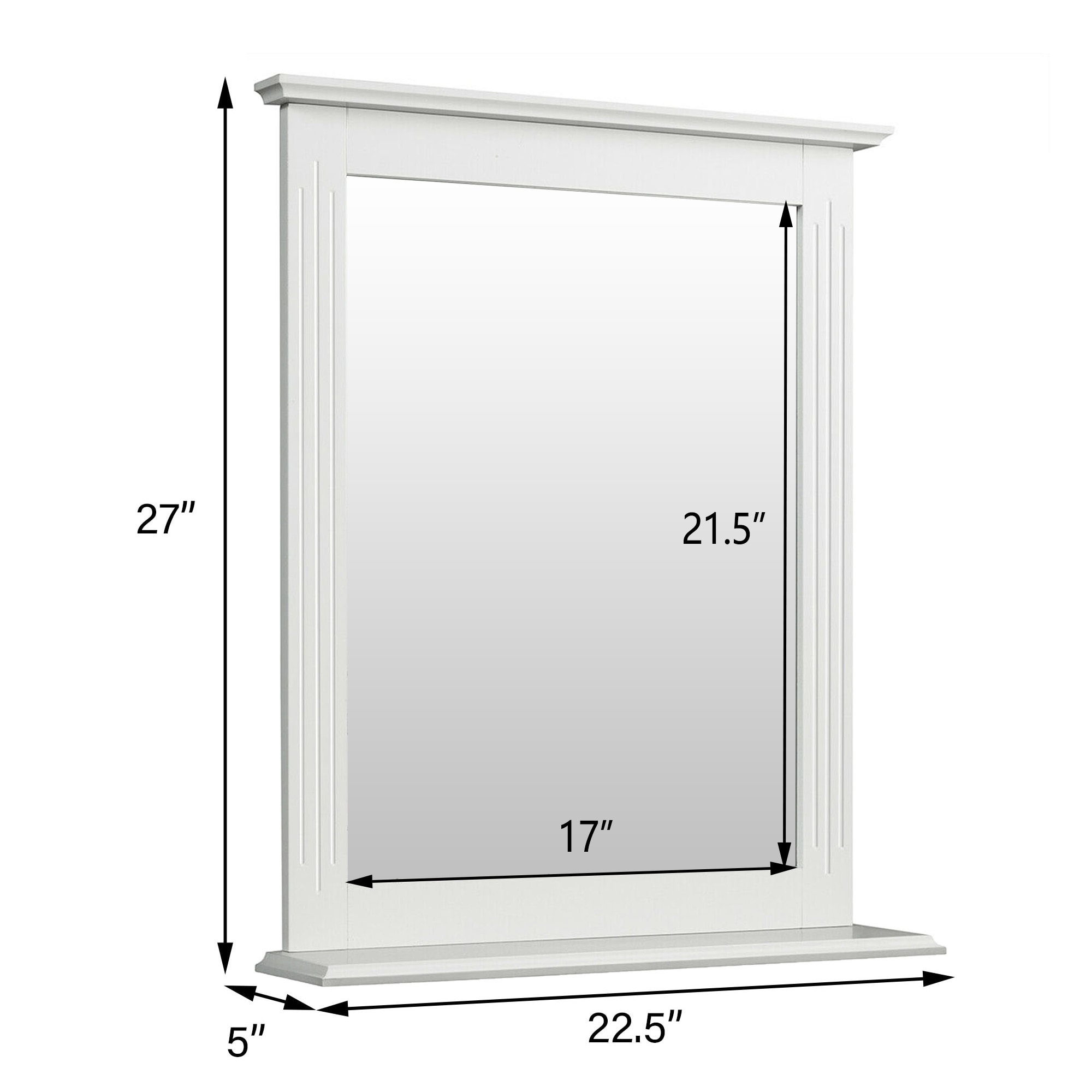 WELLFOR OUJ61553WH Framed-Bath-Mirrors - View #2