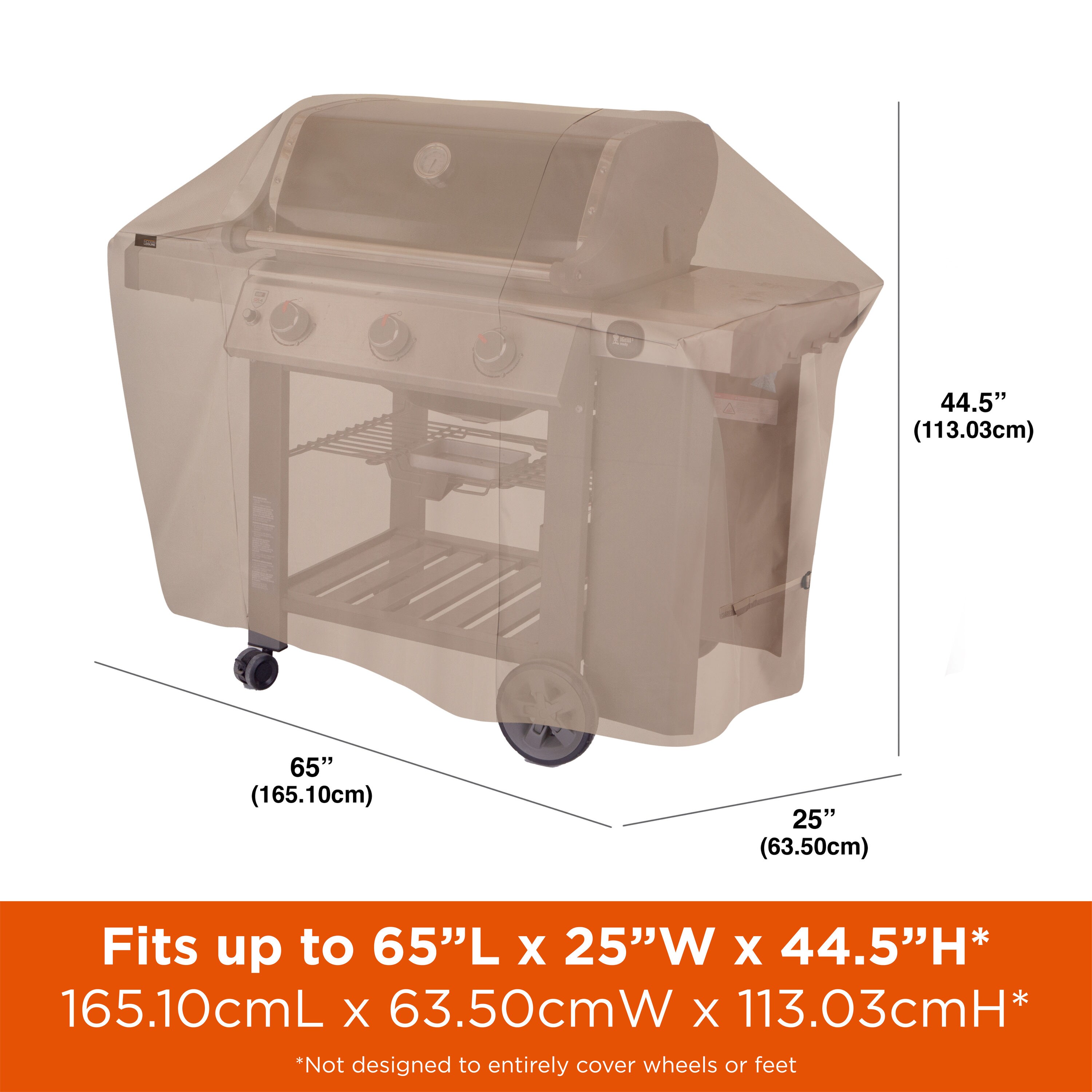 Modern Leisure Chalet 65-in W x 44.5-in H Beige Gas Grill Cover in the  Grill Covers department at