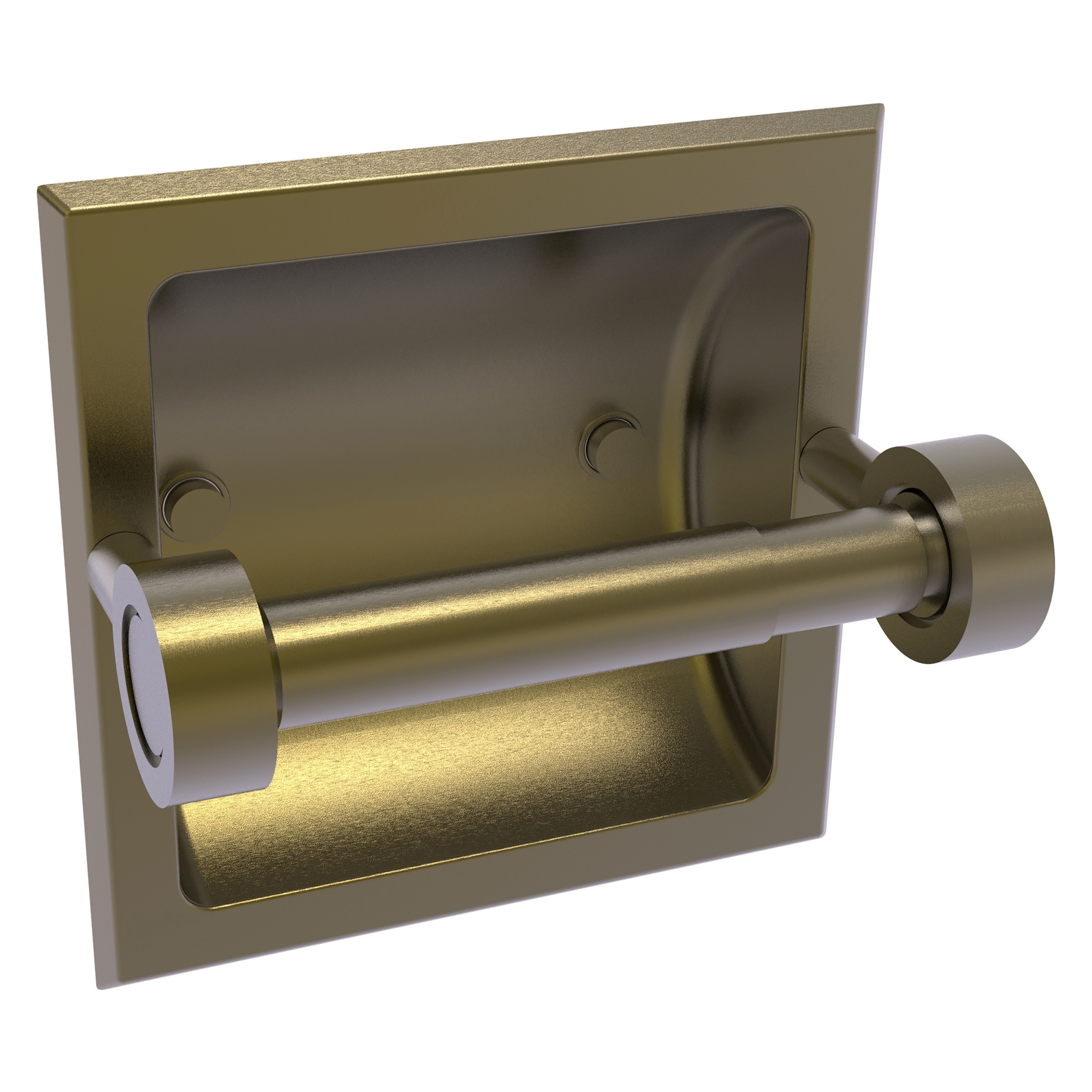 Allied Brass 2024-C-ABR Continental Antique Brass Recessed Double post Toilet Paper Holder 1 -Rolls