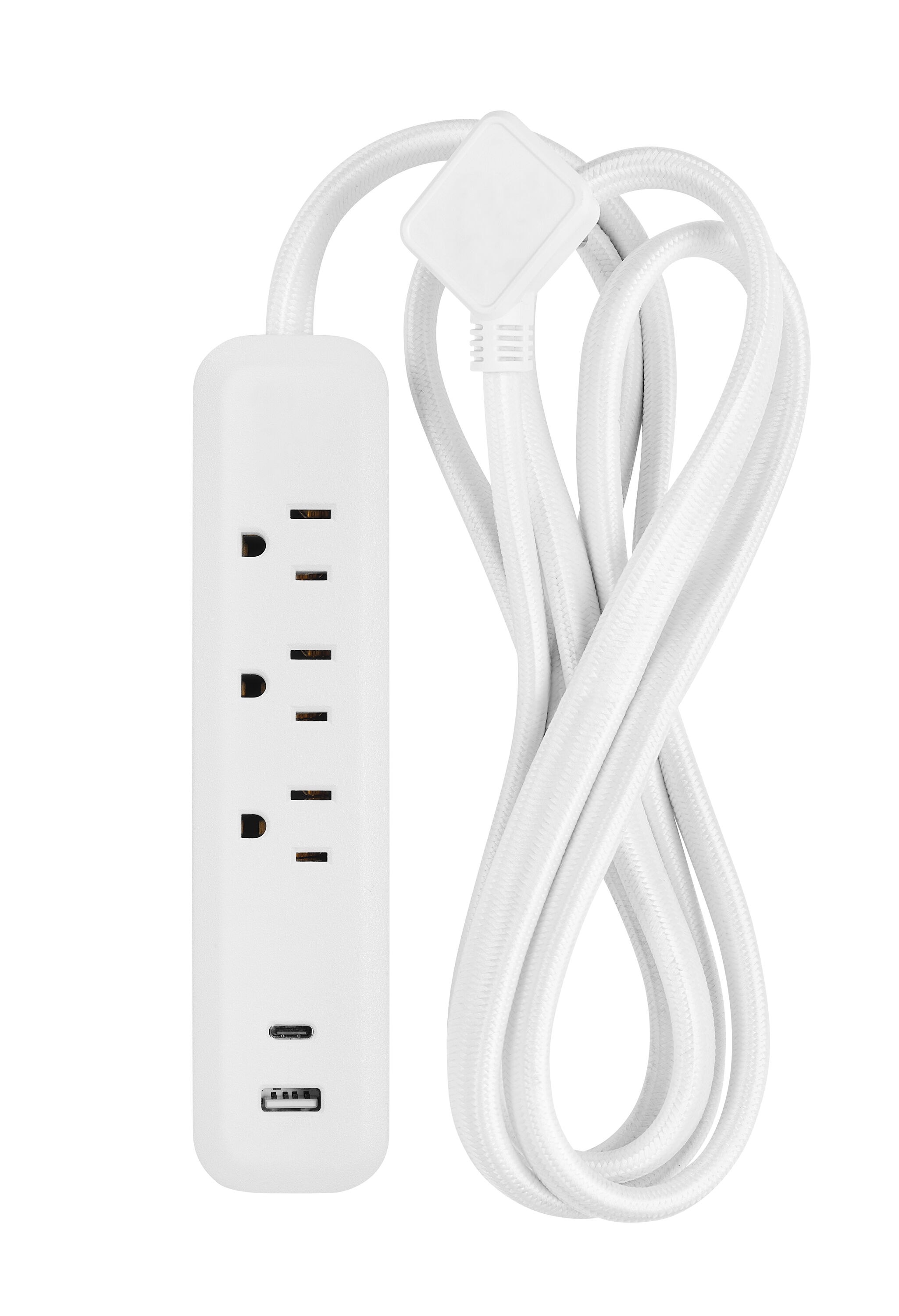 6-ft 3-Outlet 2-USB Ports Indoor White Power Strip | - Utilitech 78718