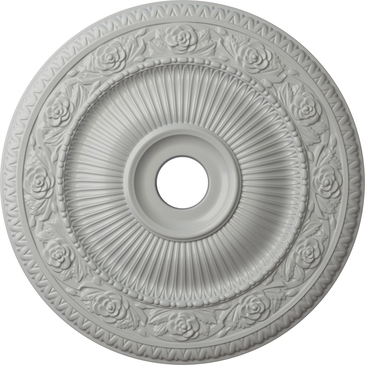 Ekena Millwork CM24LO1FRF Logan 24.25-in W x 24.25-in L Painted Frost Polyurethane Whole Ceiling Medallion