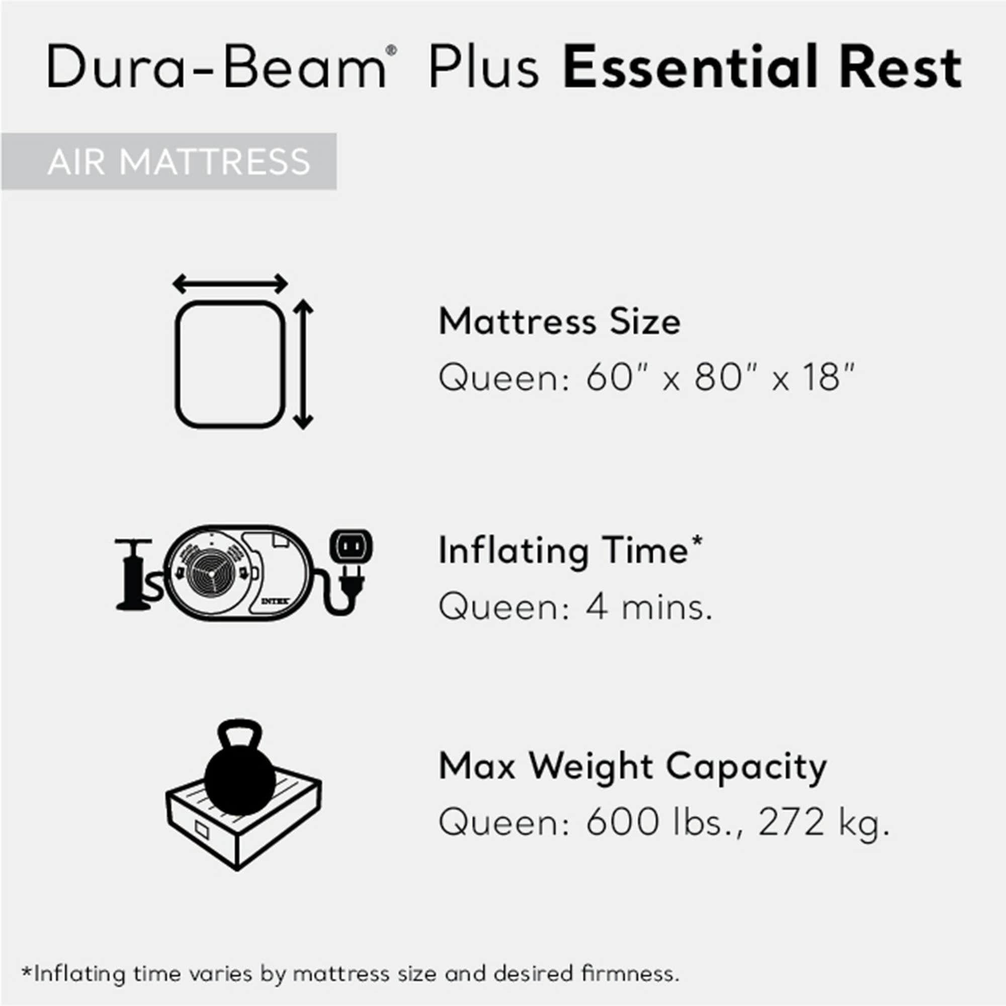 Intex Dura Beam Polyester Queen Air Mattress 201830 at Lowes