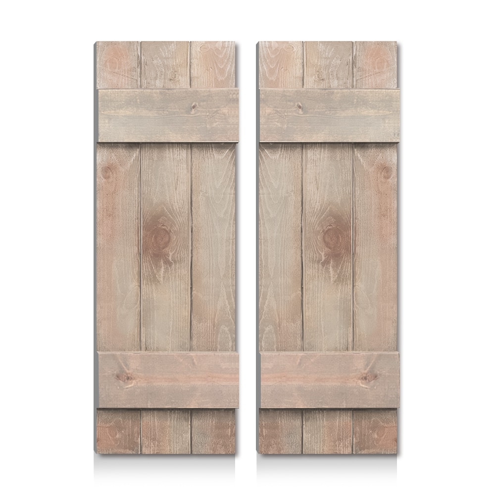CALHOME SHU-02-W24-H42-SVG(2 24-in W x 42-in H Silver Gray Farmhouse Z-bar Wood Exterior Shutters (2-Pack)