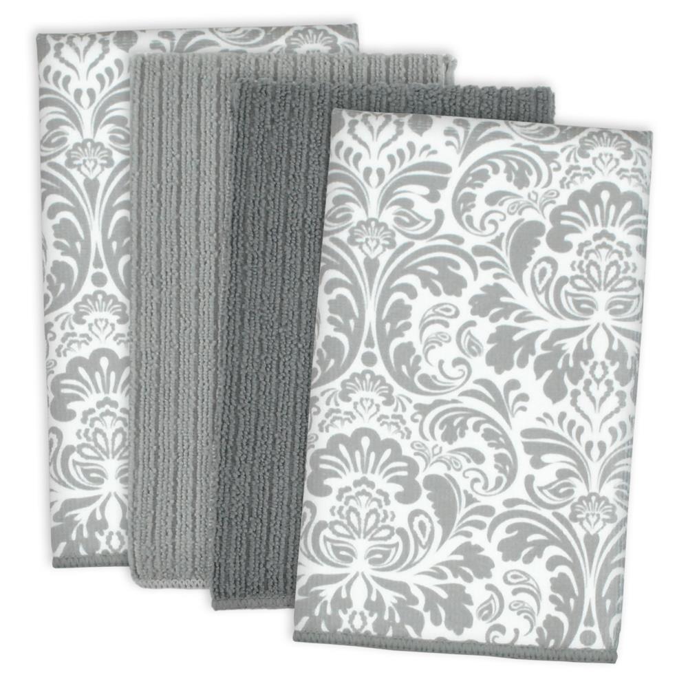 DII CAMZ34112 4 -Pack Cotton Damask Dish towel