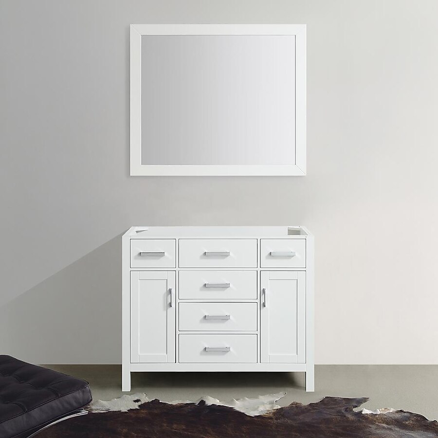 Beaumont Decor Hampton 42-in White Bathroom Vanity Cabinet (Mirror Included) Beaumont Decor Hampton 42-in White Bathroom Vanity Cabinet (Mirror Included)