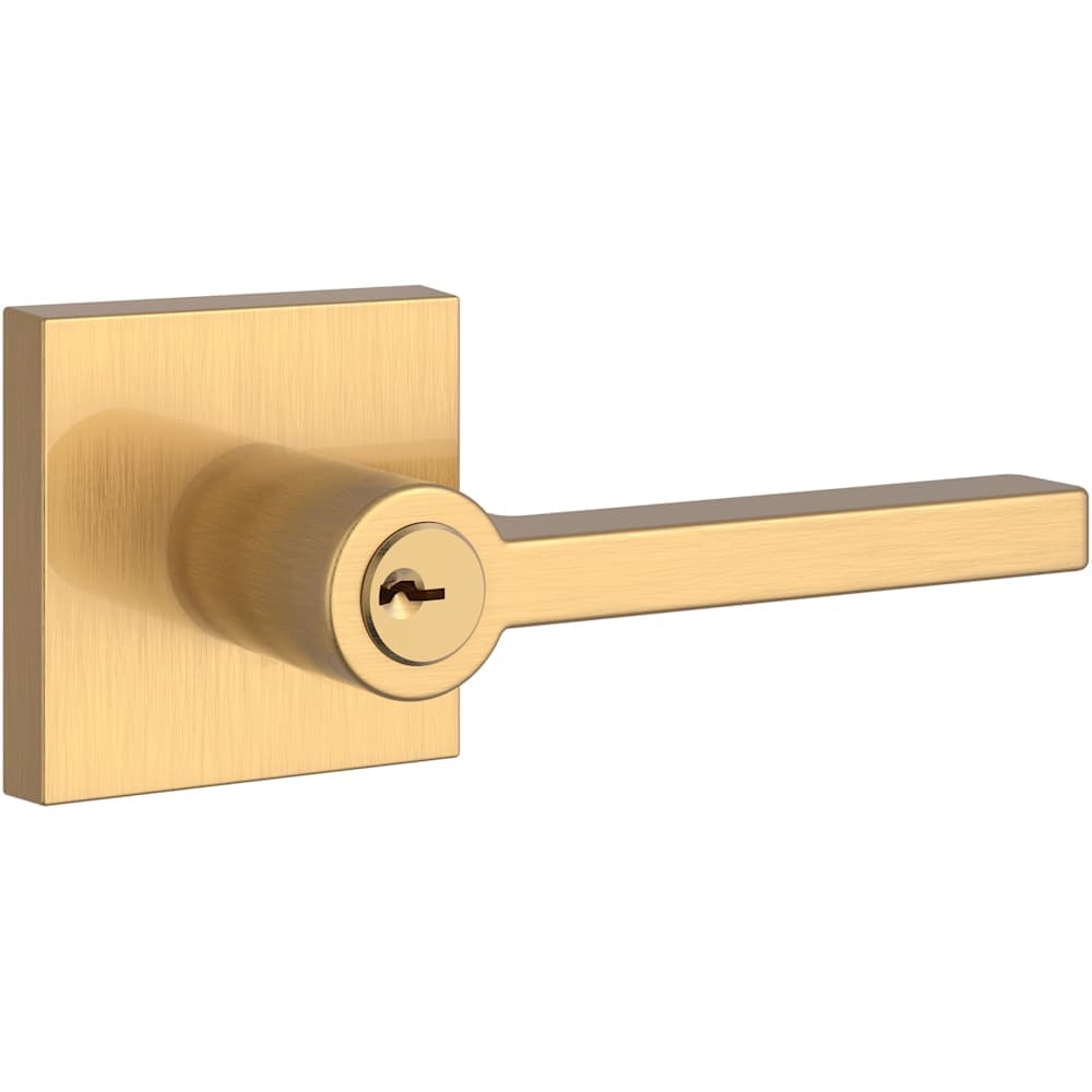  EN.SQU.CSR Square Single Cylinder Keyed Entry Door Lever Set with Contemporary Square Rose