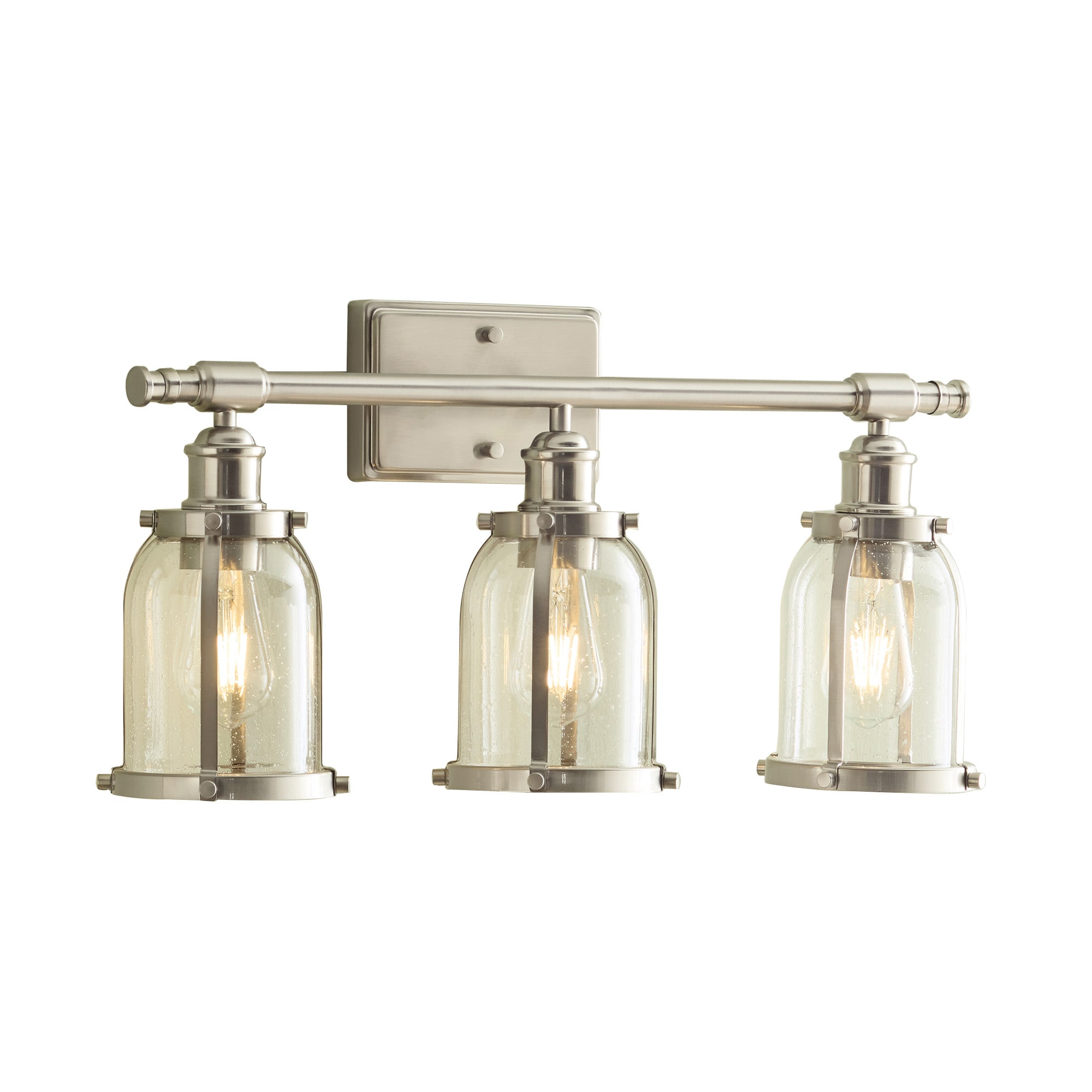 allen + roth Freeport 23.64-in 3-Light Brushed Nickel Coastal Vanity ...